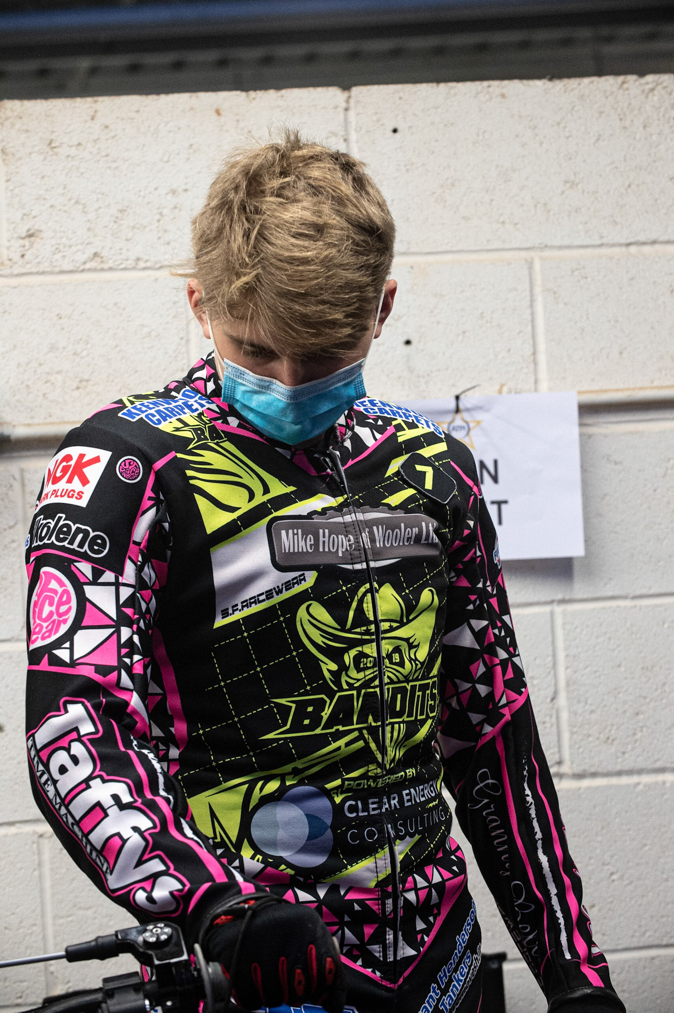 Photo: Ian CharlesLeon Flint of the 'ATPI' All StarsBelle Vue ‘Bikerite ’Aces v ‘ATPI’ All Stars, Premiership Challenge, National Speedway Stadium, Manchester Thursday  24  September  2020