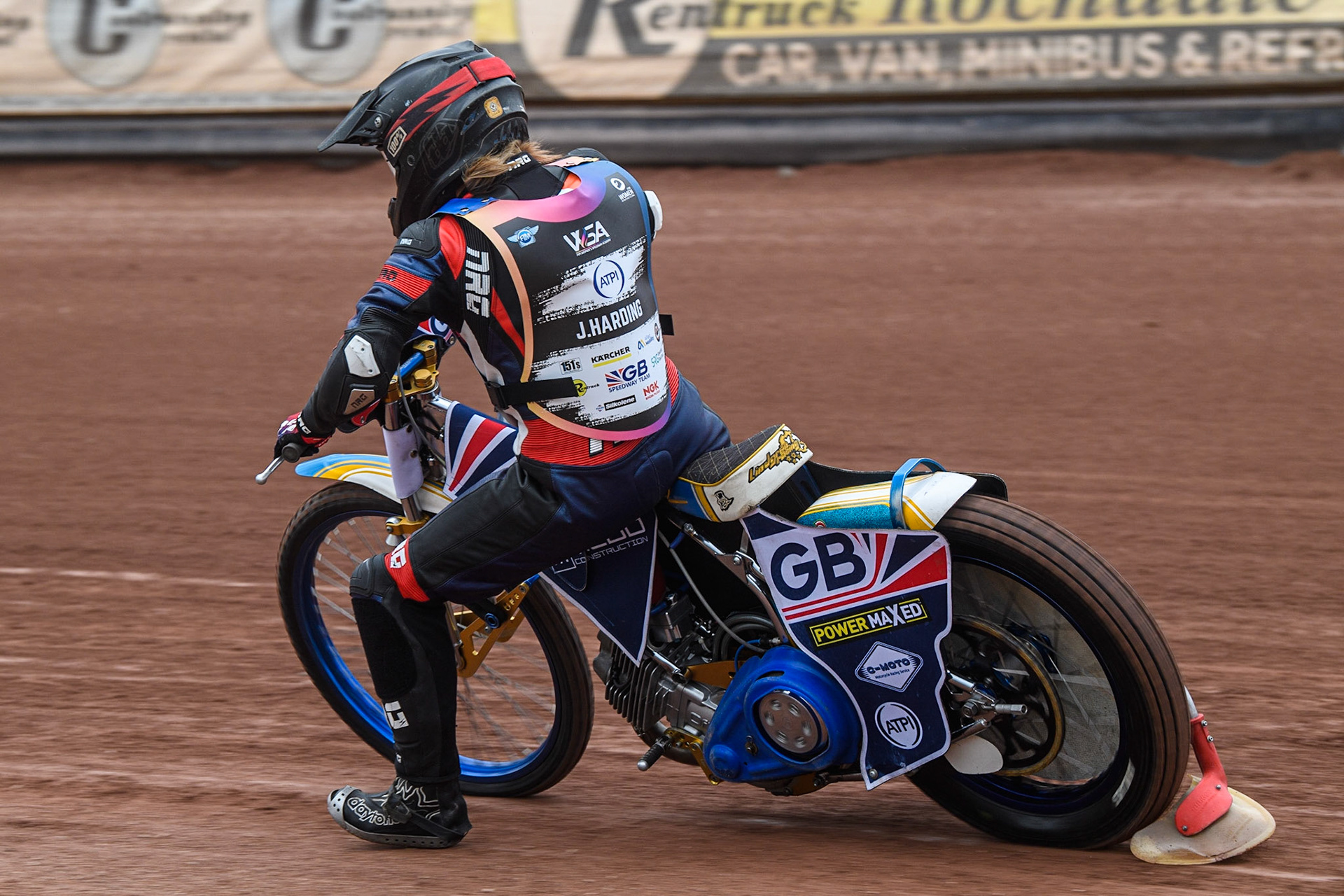 Julie Harding from Motocross/Endurance on track during the FIM Women's  Speedway Academy at the National Speedway Stadium, Manchester on Friday 4th August 2023. (Photo: Ian Charles | MI News)