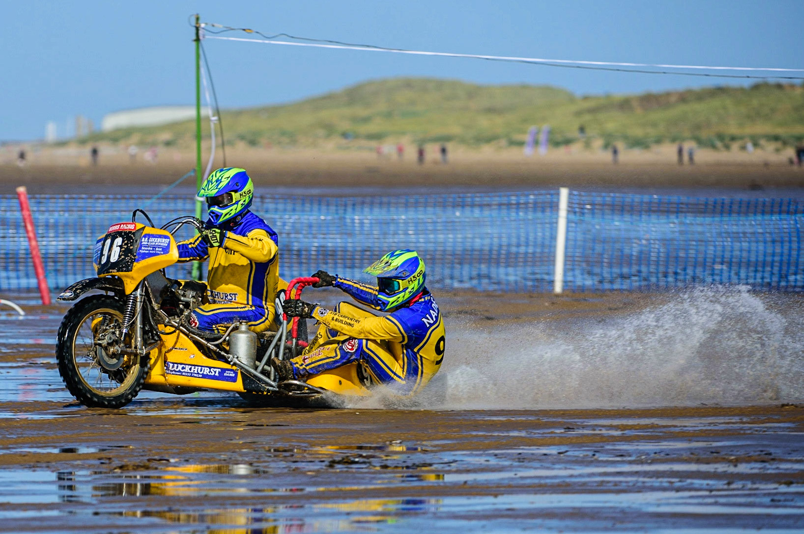 Tom Penfold &amp; Will Naden (96) in action  during the Fylde ACU British Sand Racing Masters Championship on  Sunday 2nd October 2022. (Credit: Ian Charles | MI News)