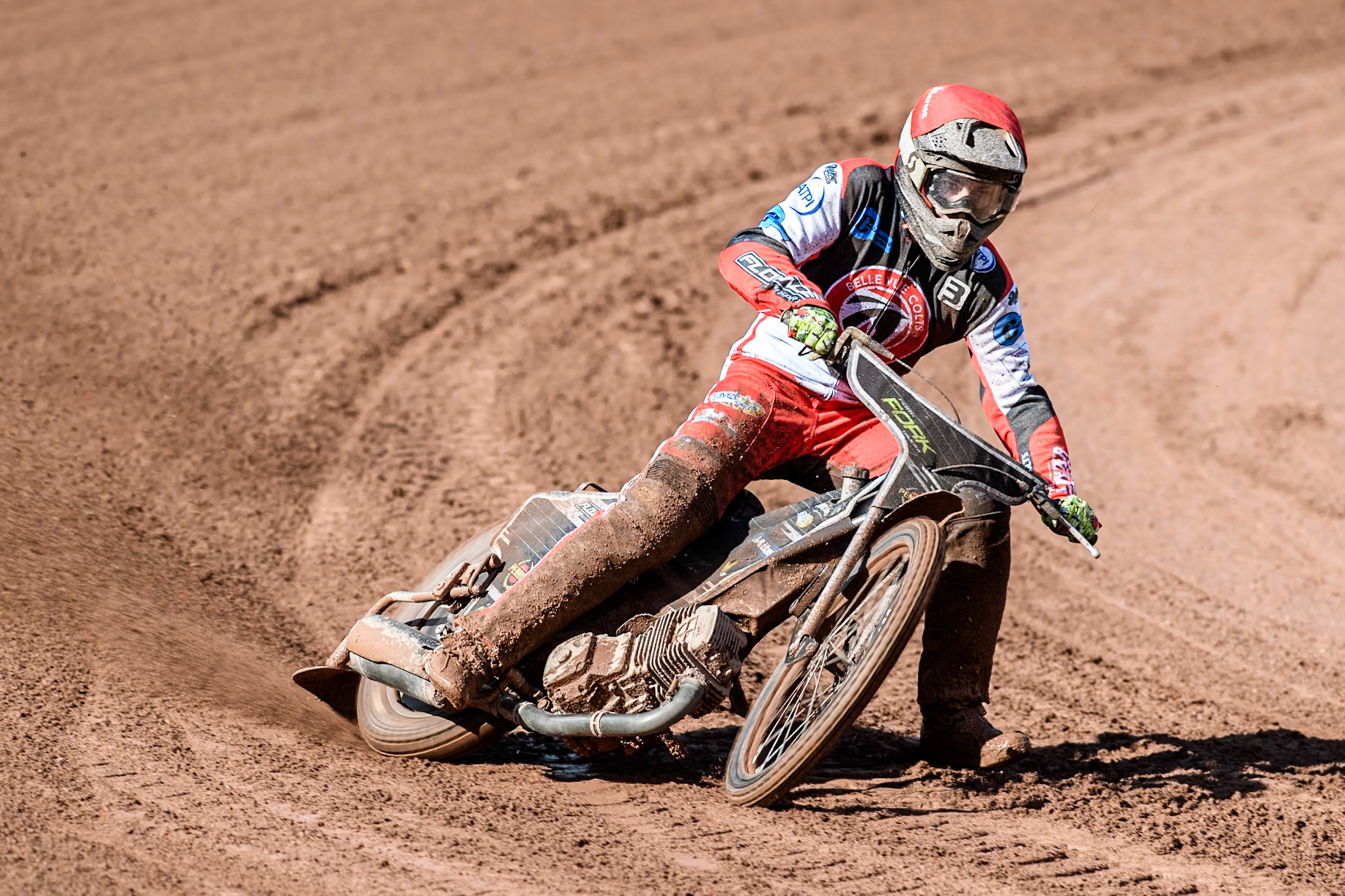 Belle Vue Colts' Matt Marson in action for Belle Vue Cool Running Colts during the WSRA  National Development League match between Belle Vue Colts and Leicester Lion Cubs at the National Speedway Stadium, Manchester on Friday 29th March 2024. (Photo: Ian Charles | MI News)