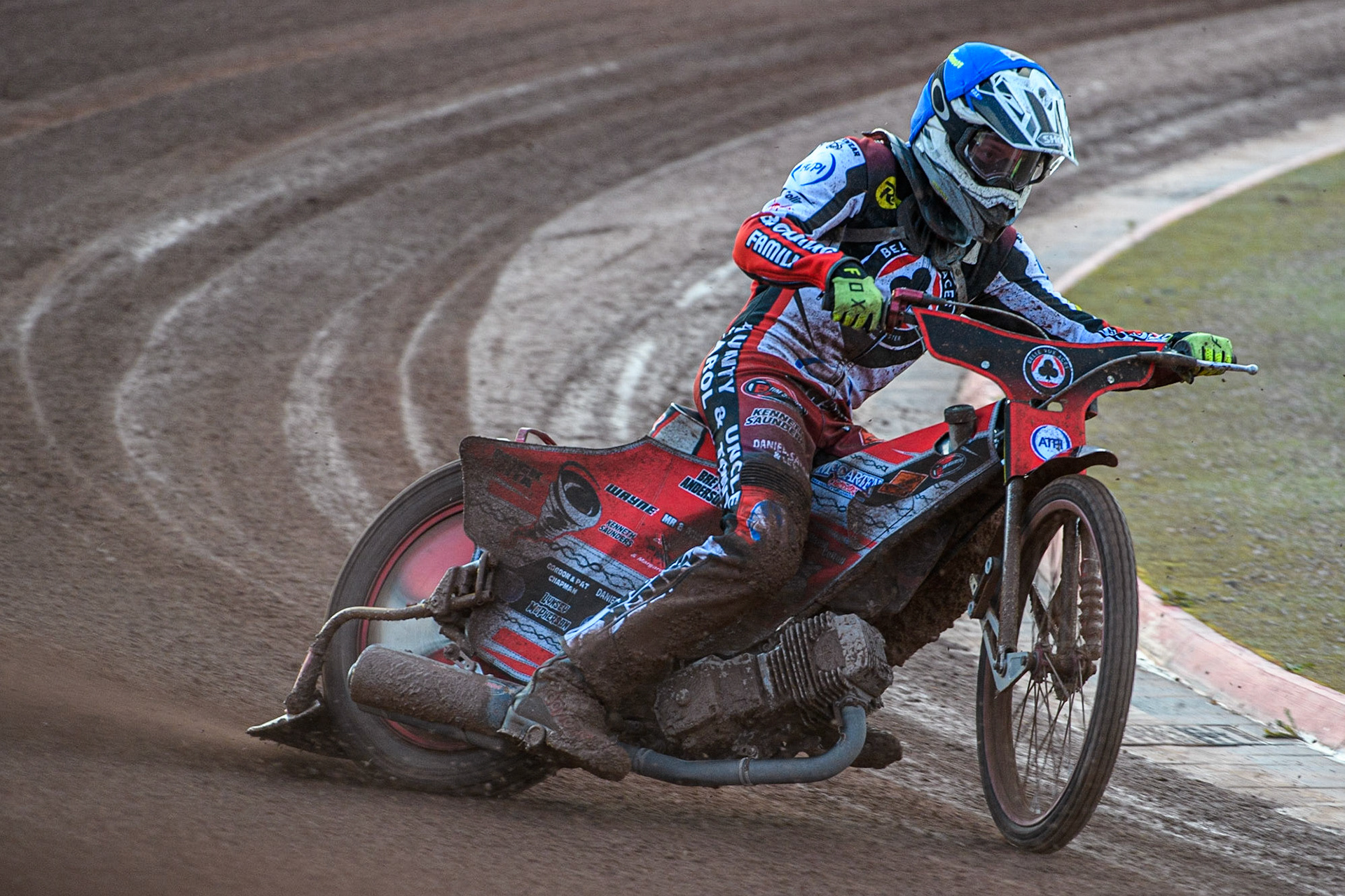 Connor Bailey in action  for Belle Vue ATPI Aces during the Sports Insure Premiership match between Belle Vue Aces and Ipswich Witches at the National Speedway Stadium, Manchester on Monday 17th July 2023. (Photo: Ian Charles | MI News)