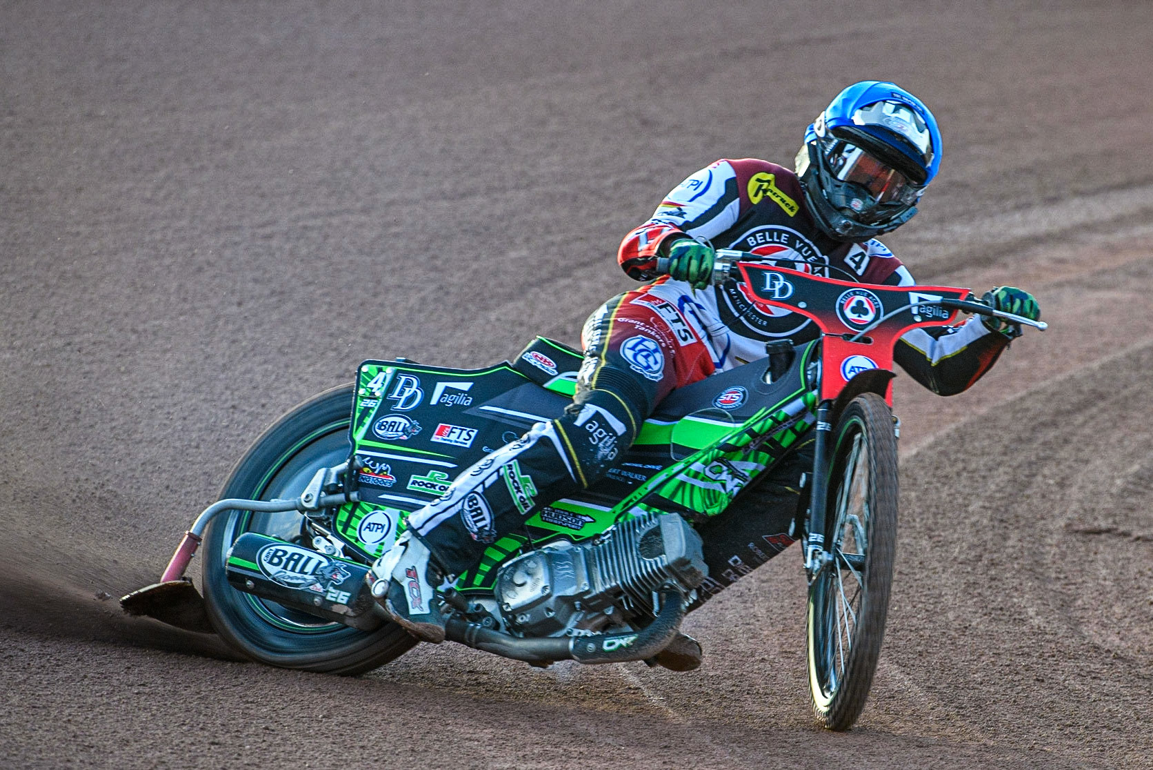 Charles Wright in action  for Belle Vue ATPI Aces during the Sports Insure Premiership match between Belle Vue Aces and Ipswich Witches at the National Speedway Stadium, Manchester on Monday 17th July 2023. (Photo: Ian Charles | MI News)