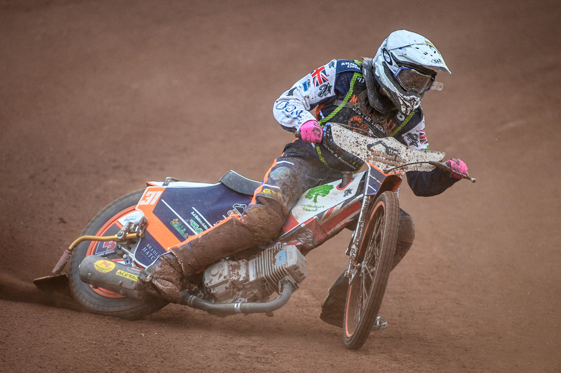 William Richardson in action  for Mildenhall Manchettes Fen Tigers during the National Development League match between Belle Vue Colts and Mildenhall Fens Tigers at the National Speedway Stadium, Manchester on Friday 26th May 2023. (Photo: Ian Charles | MI News)