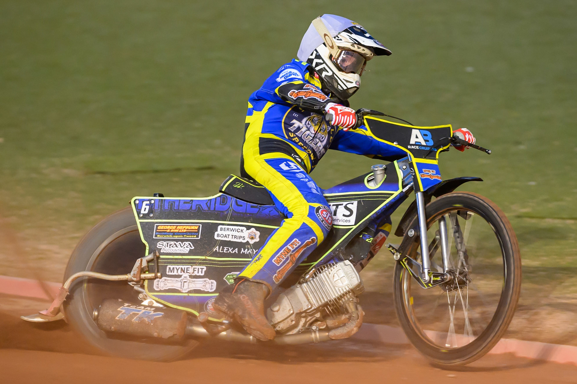 Jye Etheridge of Sheffield Tigers in action during the Rowe Motor Oil Premiership match between Belle Vue Aces and Sheffield Tigers at the National Speedway Stadium, Manchester on Monday 14th September 2026. (Photo: Ian Charles | MI News)