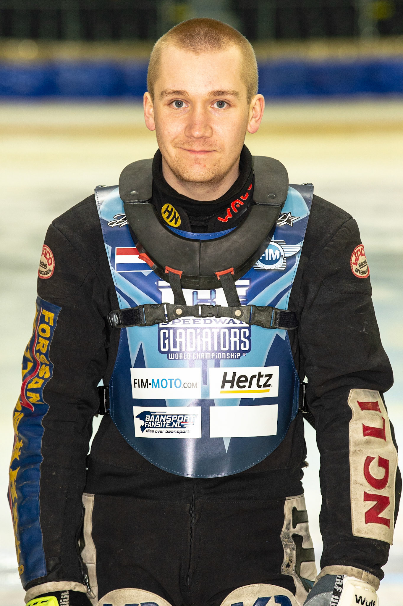 HEERENVEEN, NL.  Henri Ahlbom (17) (Finland) during the FIM Ice Speedway Gladiators World Championship Final 3 at Ice Rink Thialf, Heerenveen on Saturday  2 April 2022. (Credit: Ian Charles | MI News)