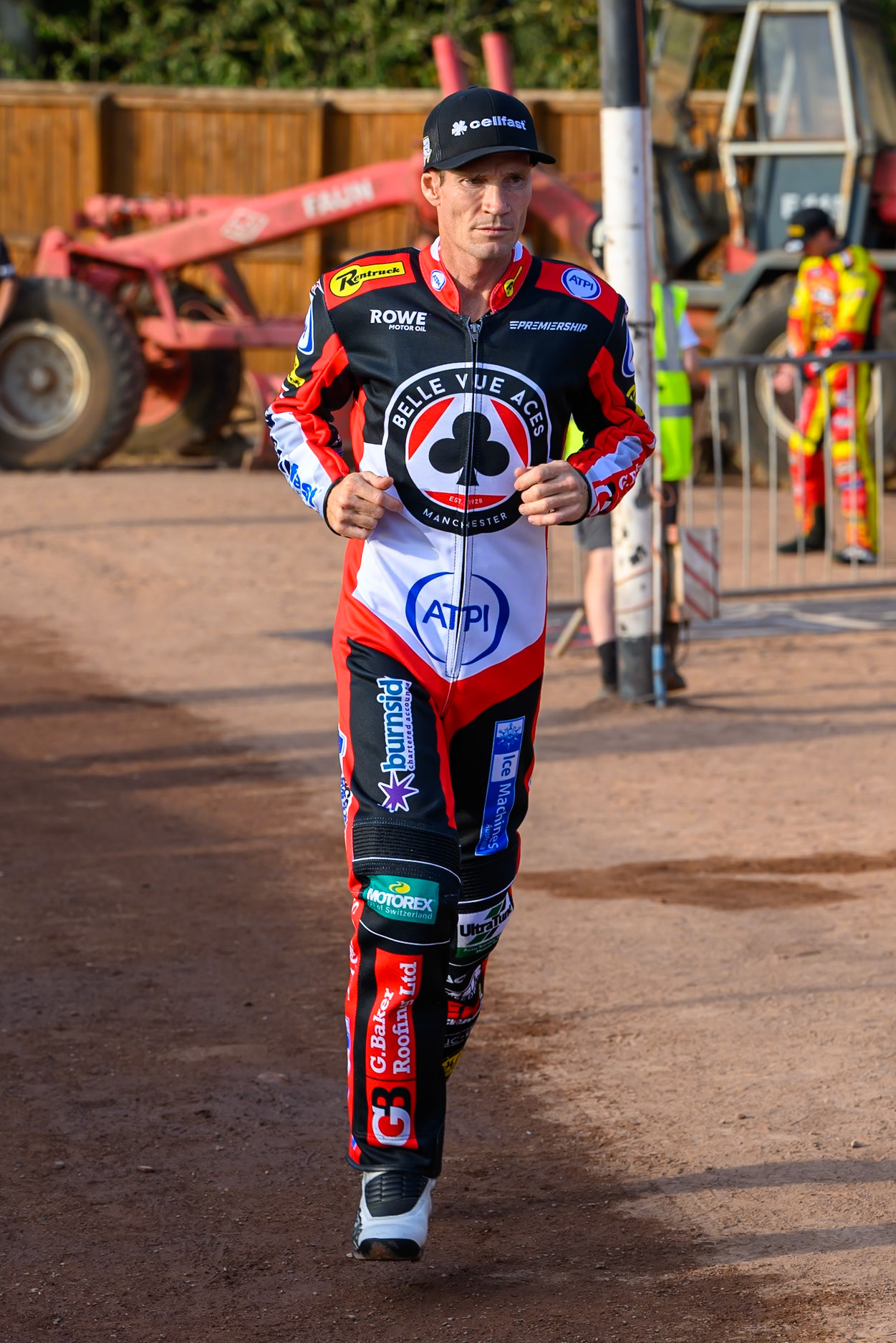 Jason Doyle of Belle Vue Aces warms up during the Rowe Motor Oil Premiership match between Leicester Lions and Belle Vue Aces at the Hydroscan Arena, Leicester on Thursday 23rd July 2026. (Photo: Ian Charles | MI News)