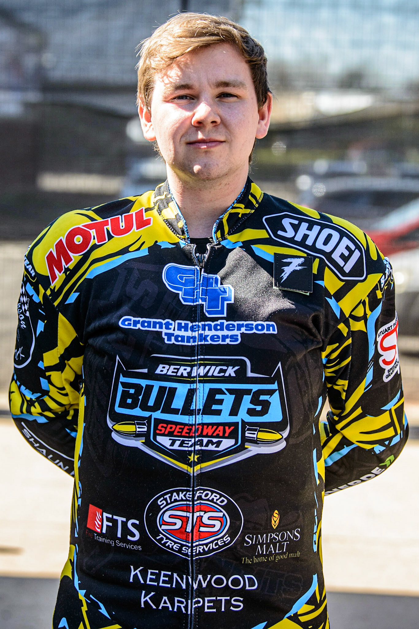 Jamie Halder  - Berwick ‘GHT’ Bullets  during the National Development League match between Belle Vue Colts and Berwick Bullets at the National Speedway Stadium, Manchester on Friday 7th April 2023. (Photo: Ian Charles | MI News)