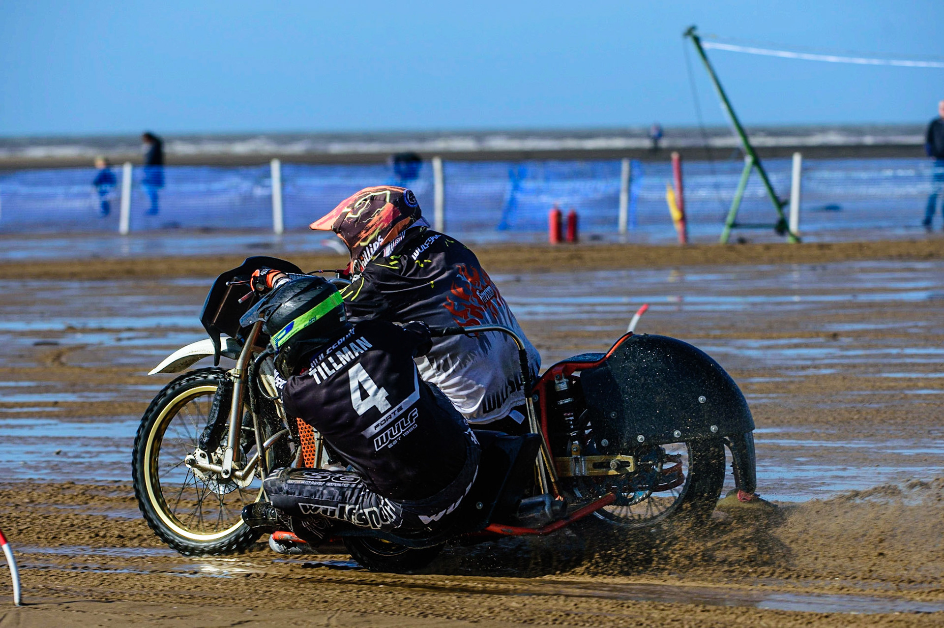 Michael Phillips &amp; Simon Tillman (98) during the Fylde ACU British Sand Racing Masters Championship on  Sunday 2nd October 2022. (Credit: Ian Charles | MI News)