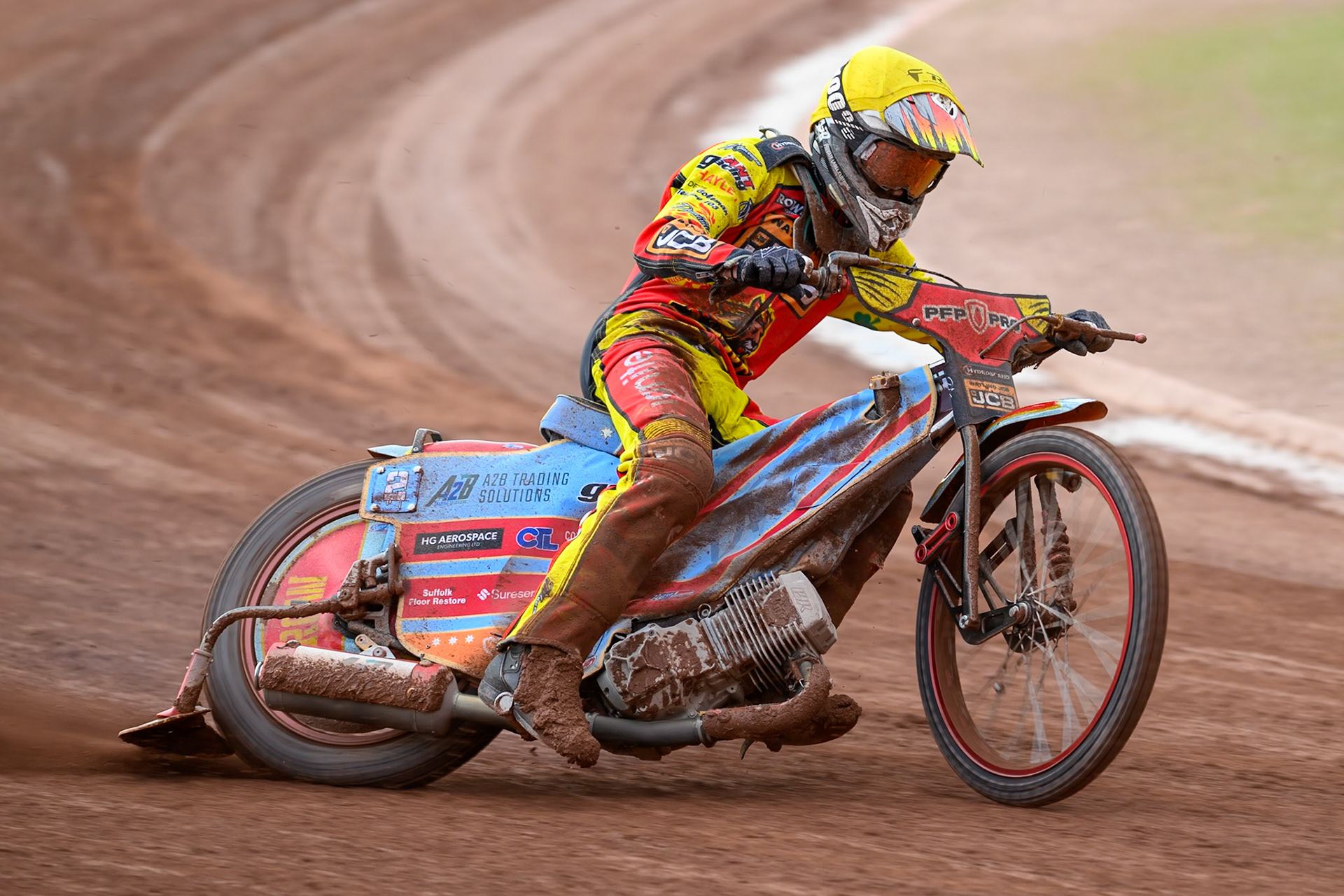 Drew Kemp of Leicester Lions in action during the Rowe Motor Oil Premiership match between Belle Vue Aces and Leicester Lions at the National Speedway Stadium, Manchester on Monday 3rd August 2026. (Photo: Ian Charles | MI News)