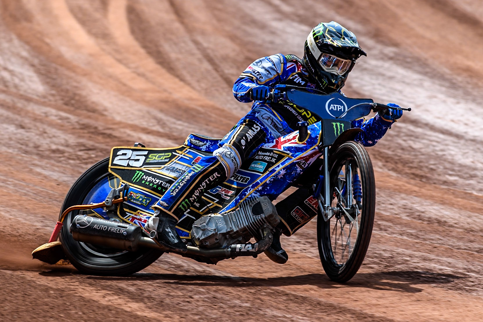 Jack Holder (25) of Australia in the qualifying session during the ATPI FIM Speedway Grand Prix Round 4 at the National Speedway Stadium, Manchester, on Friday 6th June 2025. (Photo: Ian Charles | MI News)