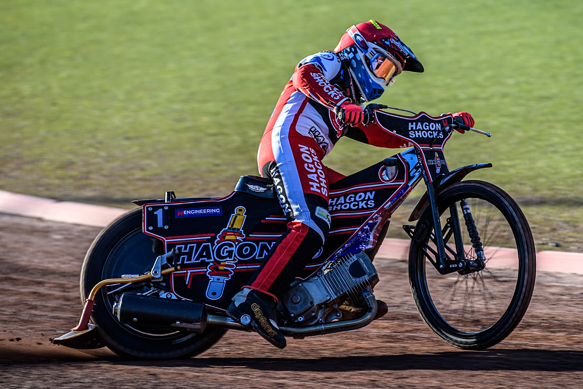 Belle Vue Colts' Sam Hagon in action during the WSRA National Development League match between Belle Vue Colts and Middlesbrough Tigers at the National Speedway Stadium, Manchester on Monday 17th June 2024. (Photo: Ian Charles | MI News)