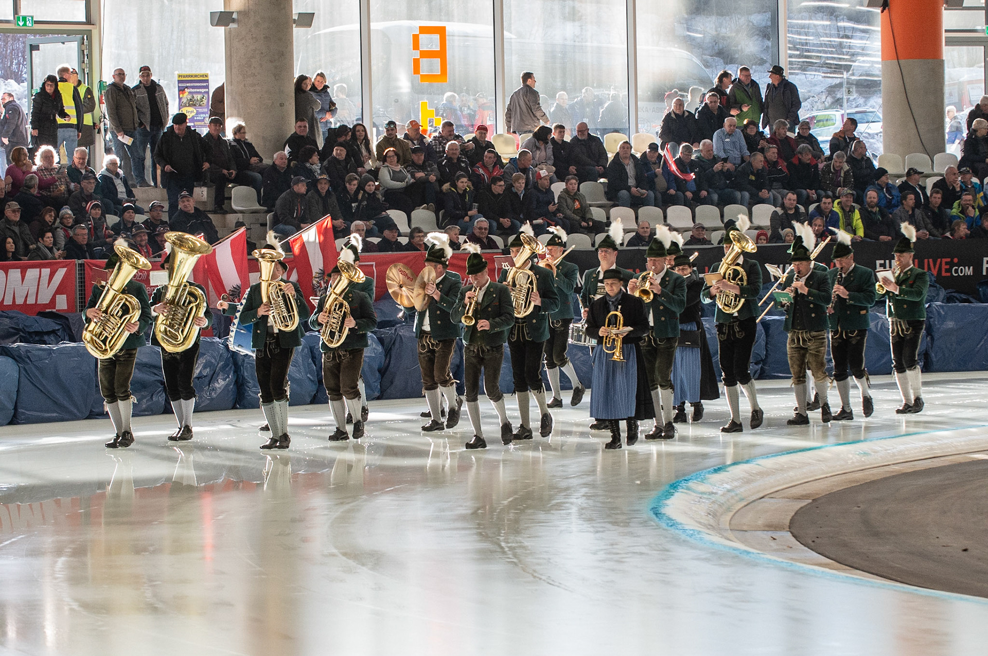 Photo: Ian Charles

The Band leading the parade

FIM Ice Speedway Gladiators World Championship, Event 4.1, Max-Aicher-Arena, Inzell, Germany, Saturday 16 March 2019