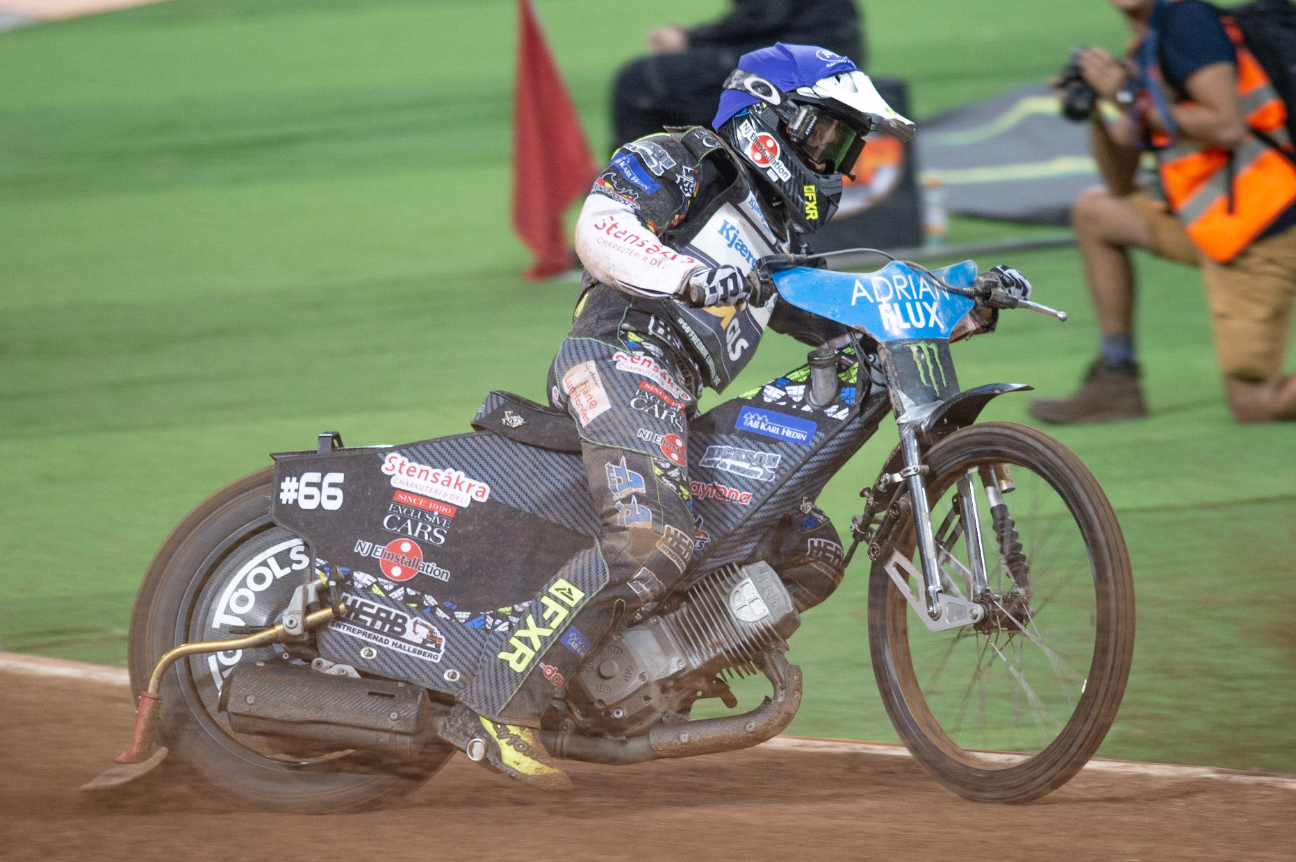 CARDIFF,WALES Fredrik Lindgren of Sweden in action   during the ADRIAN FLUX BRITISH FIM SPEEDWAY GRAND PRIX at the Principality Stadium, Cardiff on Saturday 21st September 2019. (Credit: Ian Charles | MI News)