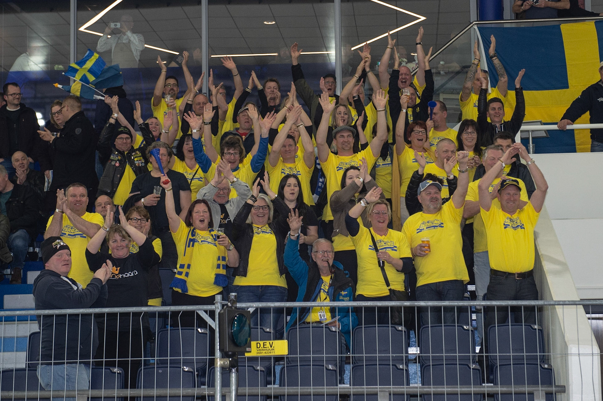 Photo: Ian Charles

Swedish Fans 

FIM Ice Speedway Gladiators World Championship, Event 5.1, Ice Rink Thialf, Heerenveen, Netherlands Saturday  30  March  2019