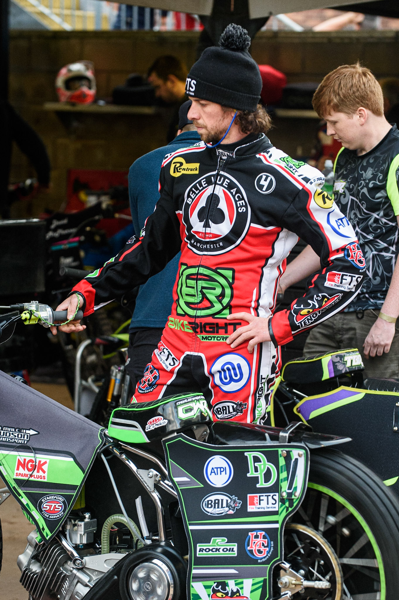 SHEFFIELD, UK. AUG 2NDCharles Wright  warms up his bike during the SGB Premiership match between Sheffield Tigers and Belle Vue Aces at Owlerton Stadium, Sheffield on Thursday 2nd September 2021. (Credit: Ian Charles | MI News)