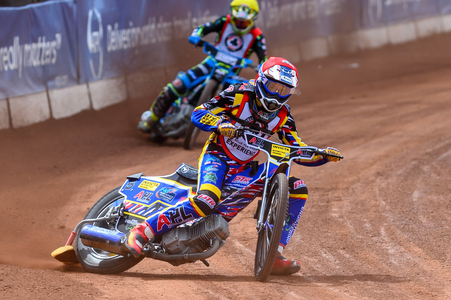 JR ASHWORTH &amp; SONS COLTS ACADEMY INDIVIDUALJamie Etherington in Red leading Senna Summers in Yellow during the JR Ashworth &amp; Sons Colts Individual at the National Speedway Stadium, Manchester on Sunday 10th May 2026. (Photo: Ian Charles | MI News)