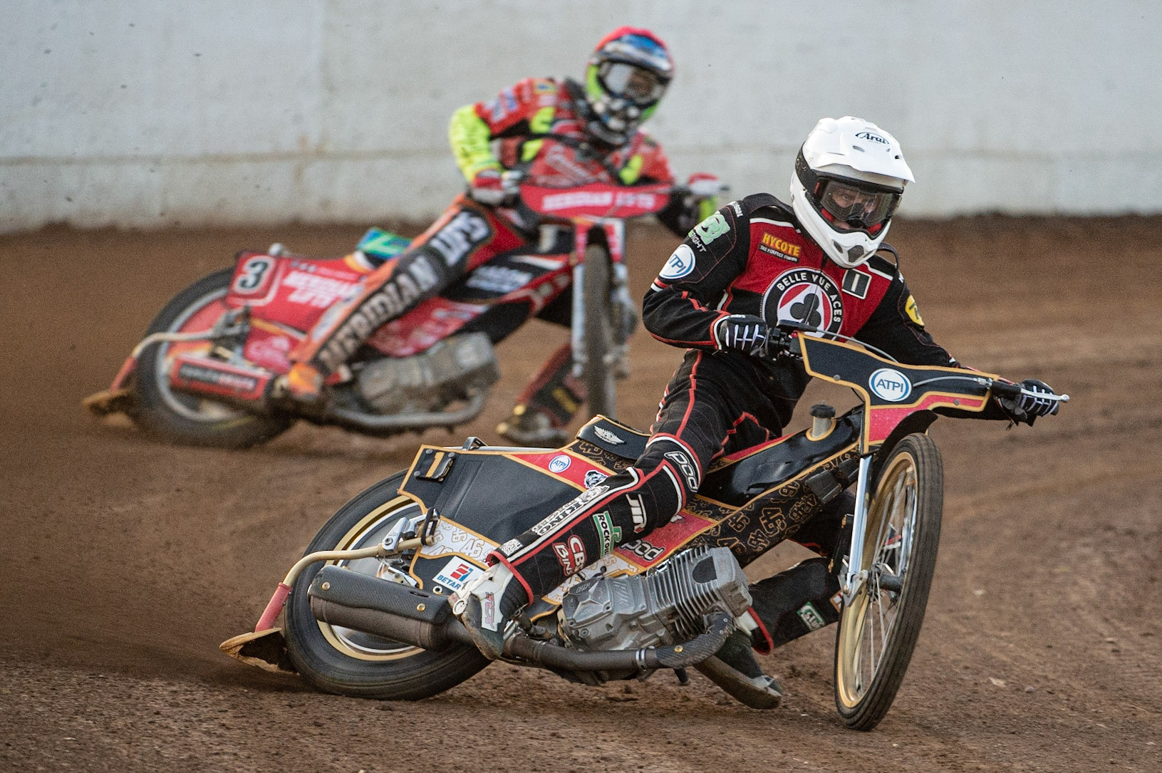 Photo by Ian Charles:

Max Fricke (White) leads Hans Andersen (Red)

Peterborough Panthers v Belle Vue Aces, British Speedway Premiership, Thursday, 5, September, 2019