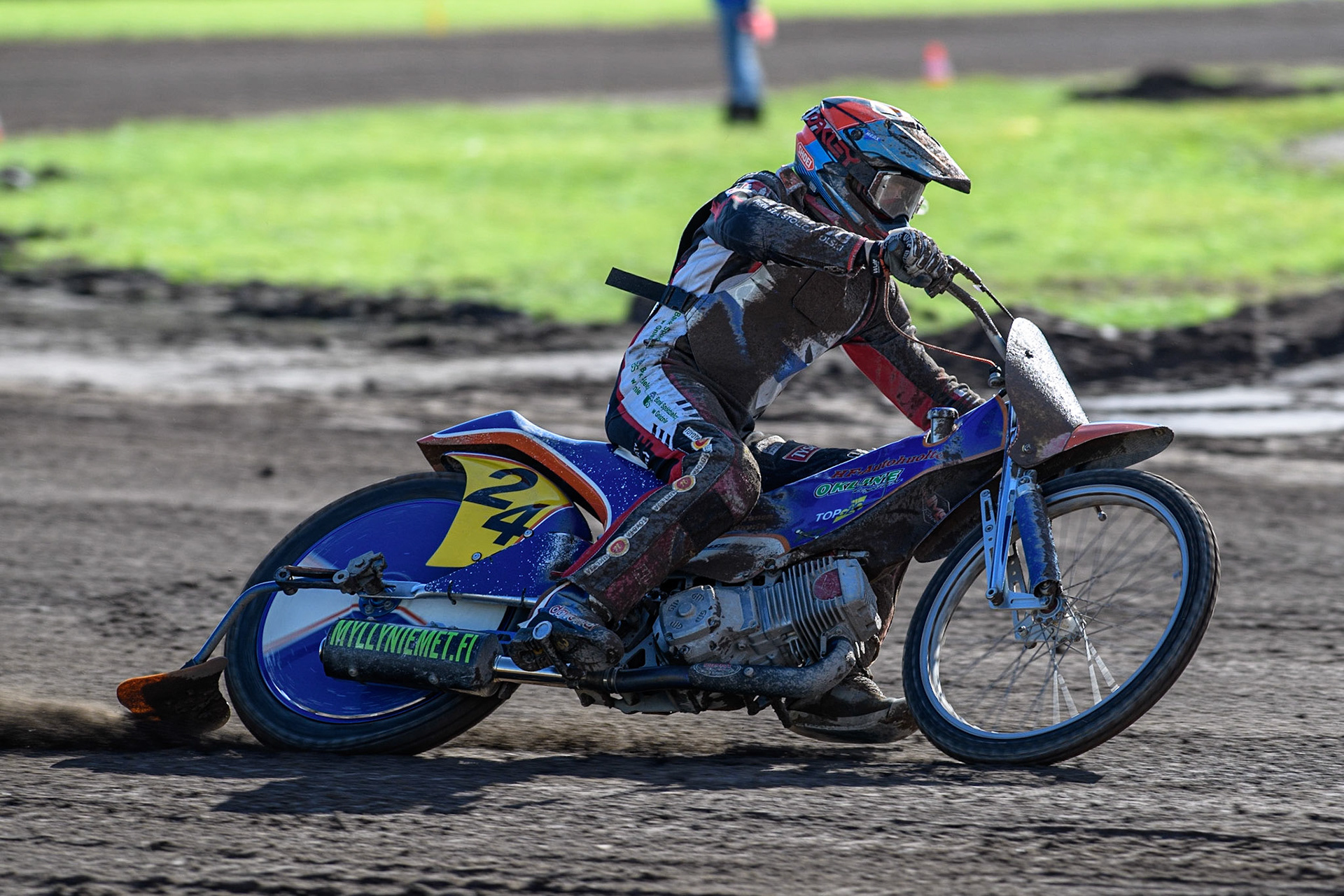 Topi Mustonen (Finland) practices  during the FIM Long Track Of Nations event at the Speed Centre Roden on Sunday 24th September 2023. (Photo: Ian Charles | MI News)