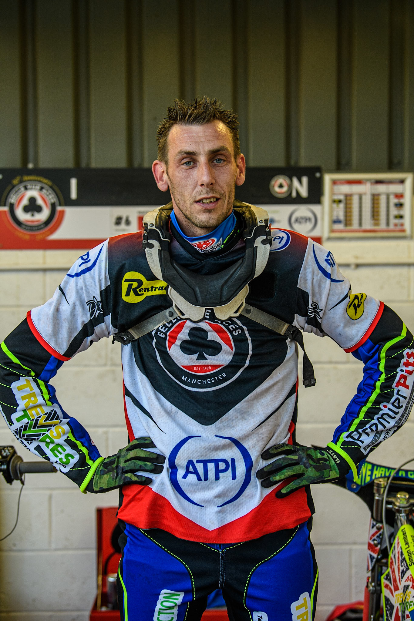 Simon Lambert - guesting for Belle Vue ATPI Aces during the Sports Insure Premiership match between Belle Vue Aces and Peterborough at the National Speedway Stadium, Manchester on Monday 19th June 2023. (Photo: Ian Charles | MI News)