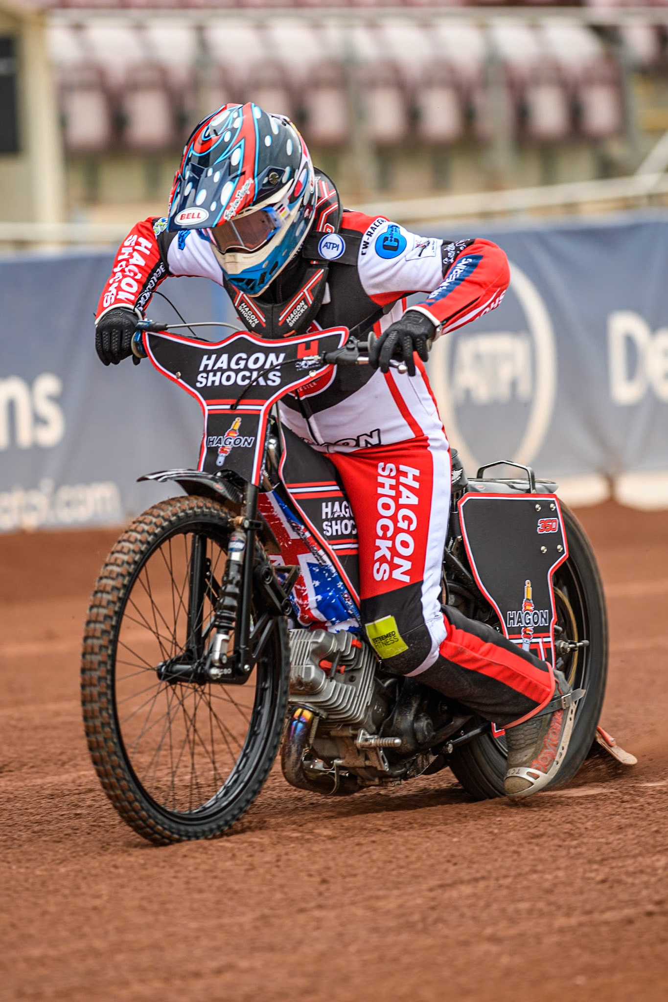 Belle Vue Colts' rider Sam Hagon does a practice start during the Belle Vue Aces Media Day at the National Speedway Stadium, Manchester on Monday 11th March 2024. (Photo: Ian Charles | MI News)