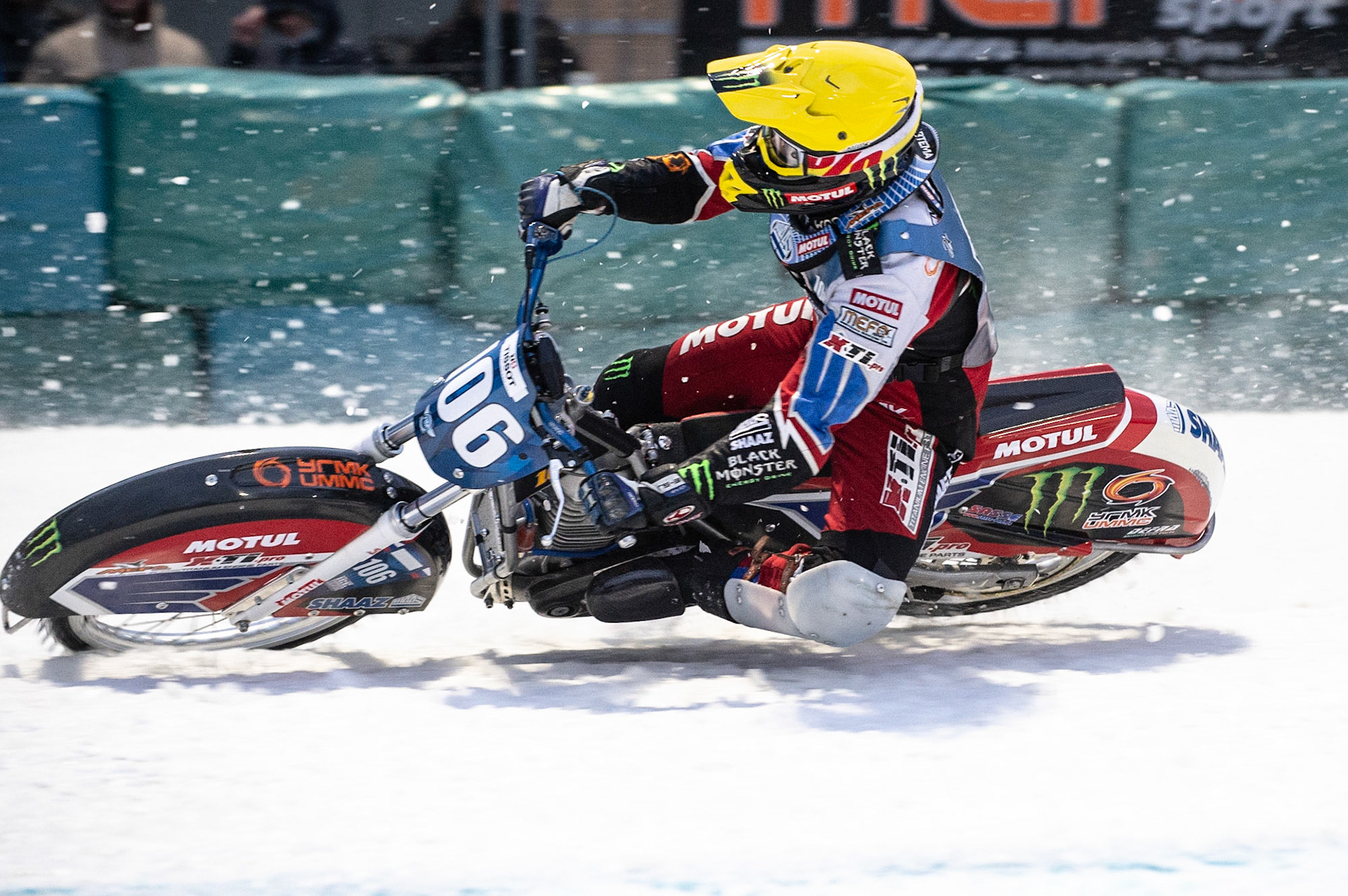 Photo: Ian Charles

Dmitri Koltakov (106) in action 

FIM Ice Speedway Gladiators World Championship, Final 3.1, Horst-Dohm Eisstadion, Berlin, Germany Saturday  2  March  2019