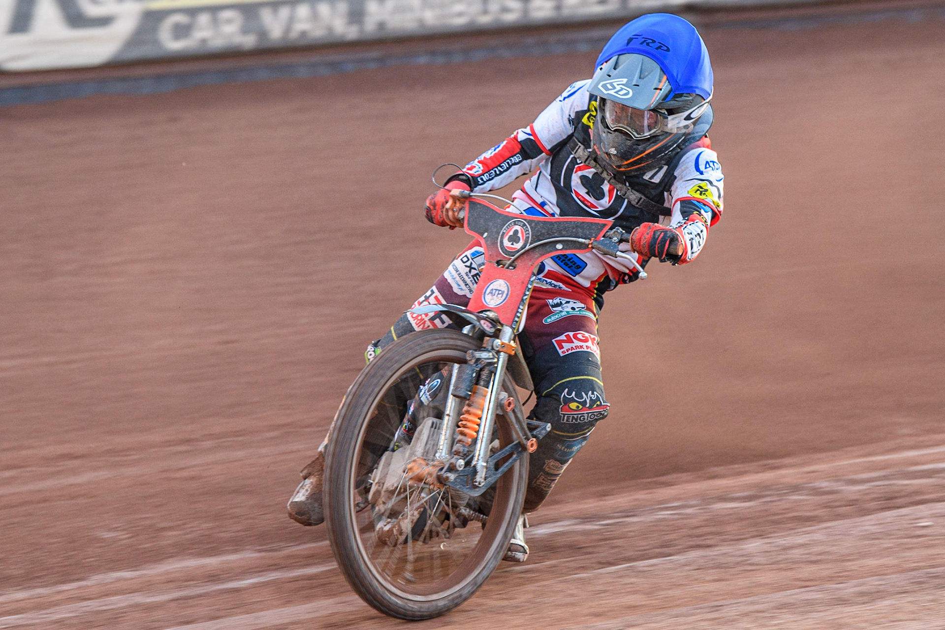 Jack Smith in action  for Belle Vue ATPI Aces during the Sports Insure Premiership match between Belle Vue Aces and Wolverhampton Wolves at the National Speedway Stadium, Manchester on Monday 3rd July 2023. (Photo: Ian Charles | MI News)