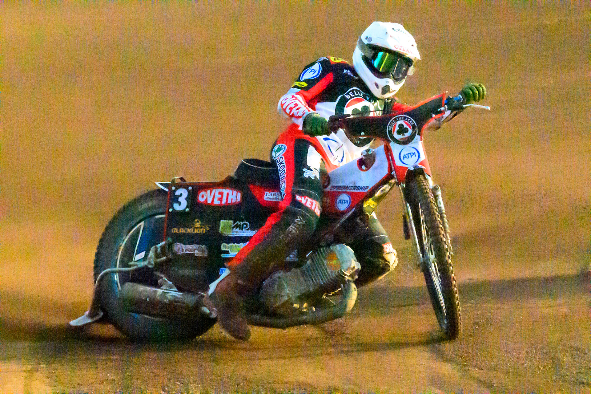 Peter Kildemand of Belle Vue Aces in action during the Rowe Motor Oil Premiership match between Leicester Lions and Belle Vue Aces at the Hydroscan Arena, Leicester on Thursday 23rd July 2026. (Photo: Ian Charles | MI News)