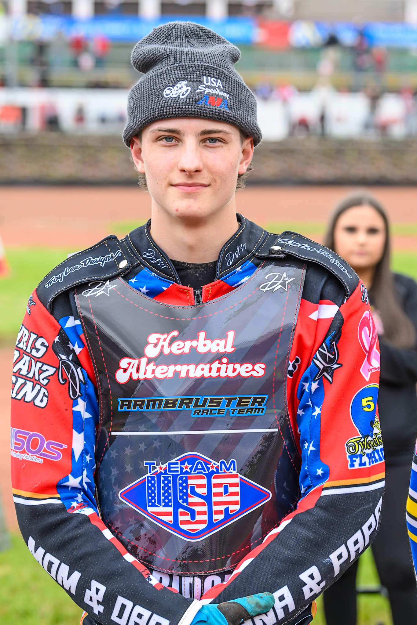 Timmy Dion of the United States during the FIM SGP2 Qualifying Round at the Peugeot Ashfield Stadium in Glasgow on Saturday 24th May 2025. (Photo: Ian Charles | MI News)