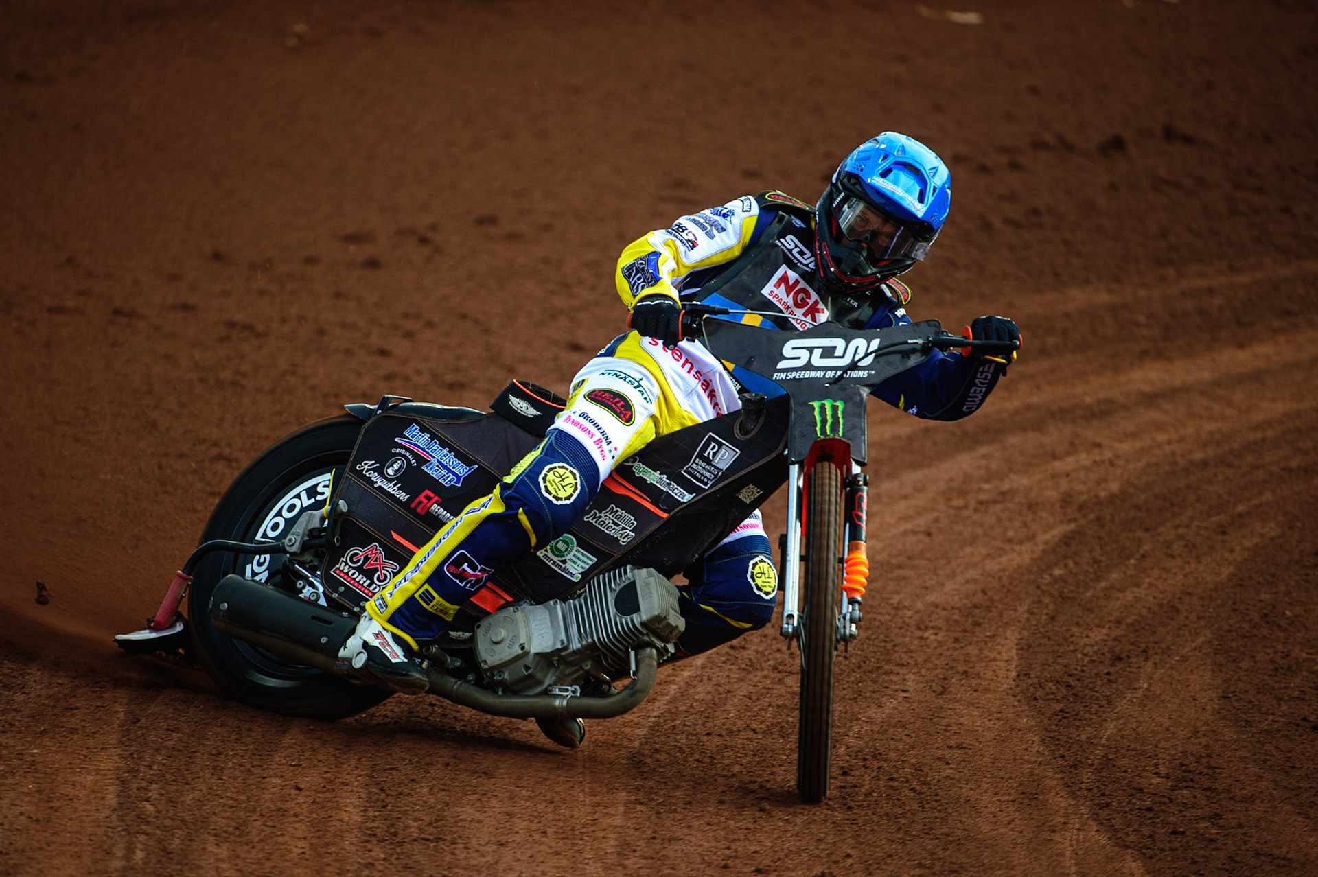 MANCHESTER, UK. OCT 16TH Jacob Thorsell of Sweden Practices during the Monster Energy FIM Speedway of Nations at the National Speedway Stadium, Manchester on Saturday  16th October 2021. (Credit: Ian Charles | MI News)