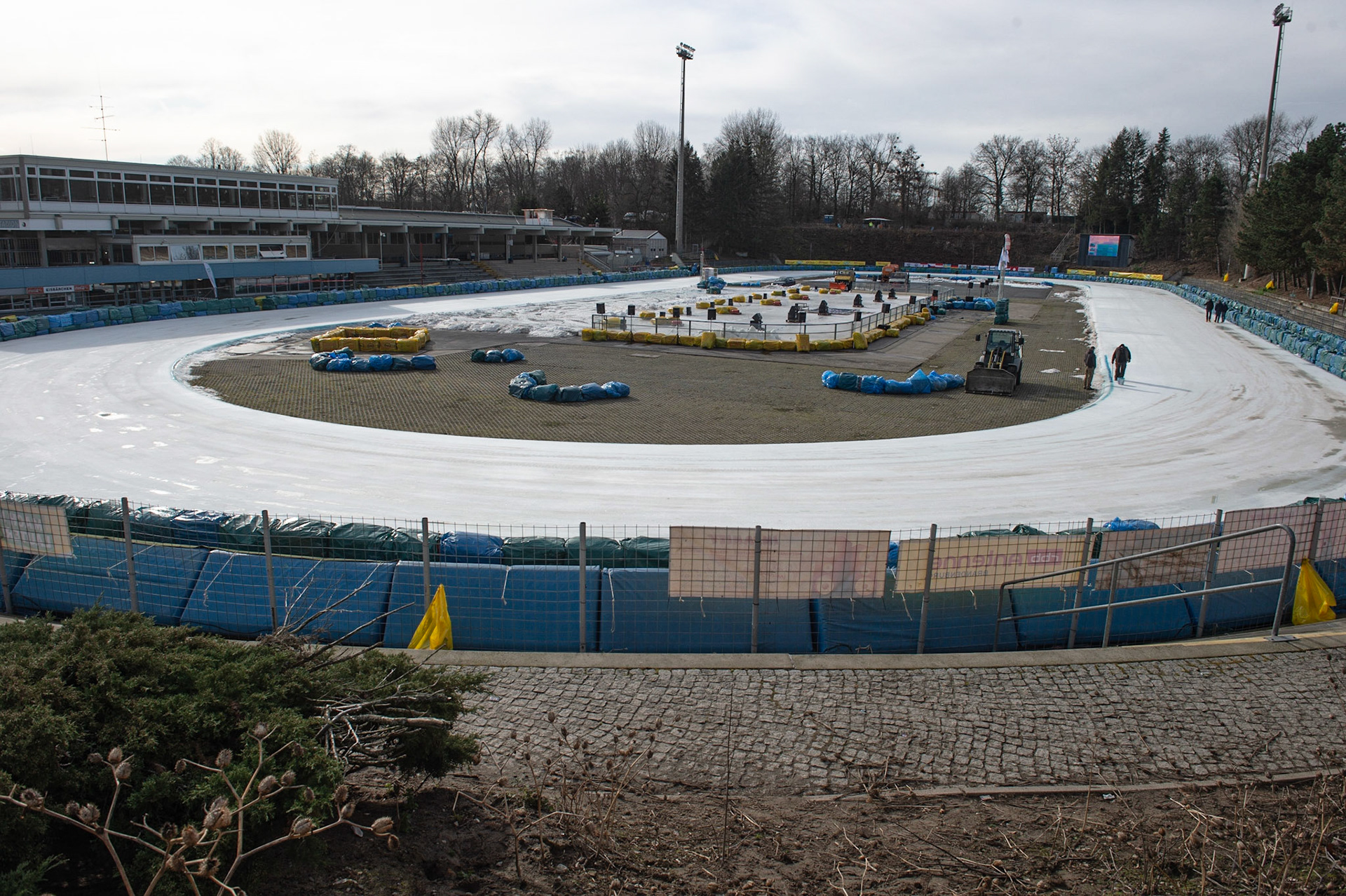 BERLIN GERMANY  - March 1  Overview of track during the Ice Speedway of Nations at the Horst-Dohm-Eisstadion, Berlin,  on Sunday 1 March 2020. (Credit: Ian Charles | MI News)