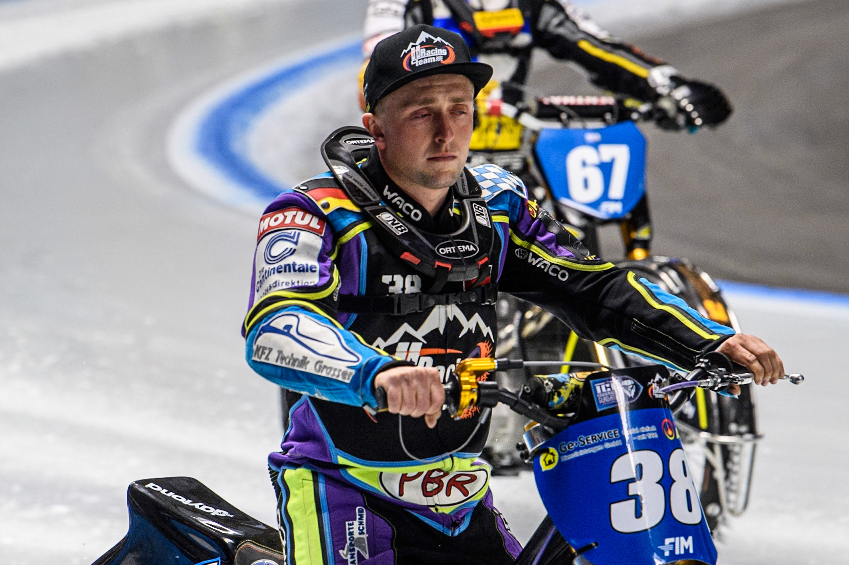 Maximilian Niedermaier (38) of Germany during the Ice Speedway Gladiators World Championship Final 1 at Max-Aicher-Arena, Inzell on Saturday 15th March 2025. (Photo: Ian Charles | MI News)
