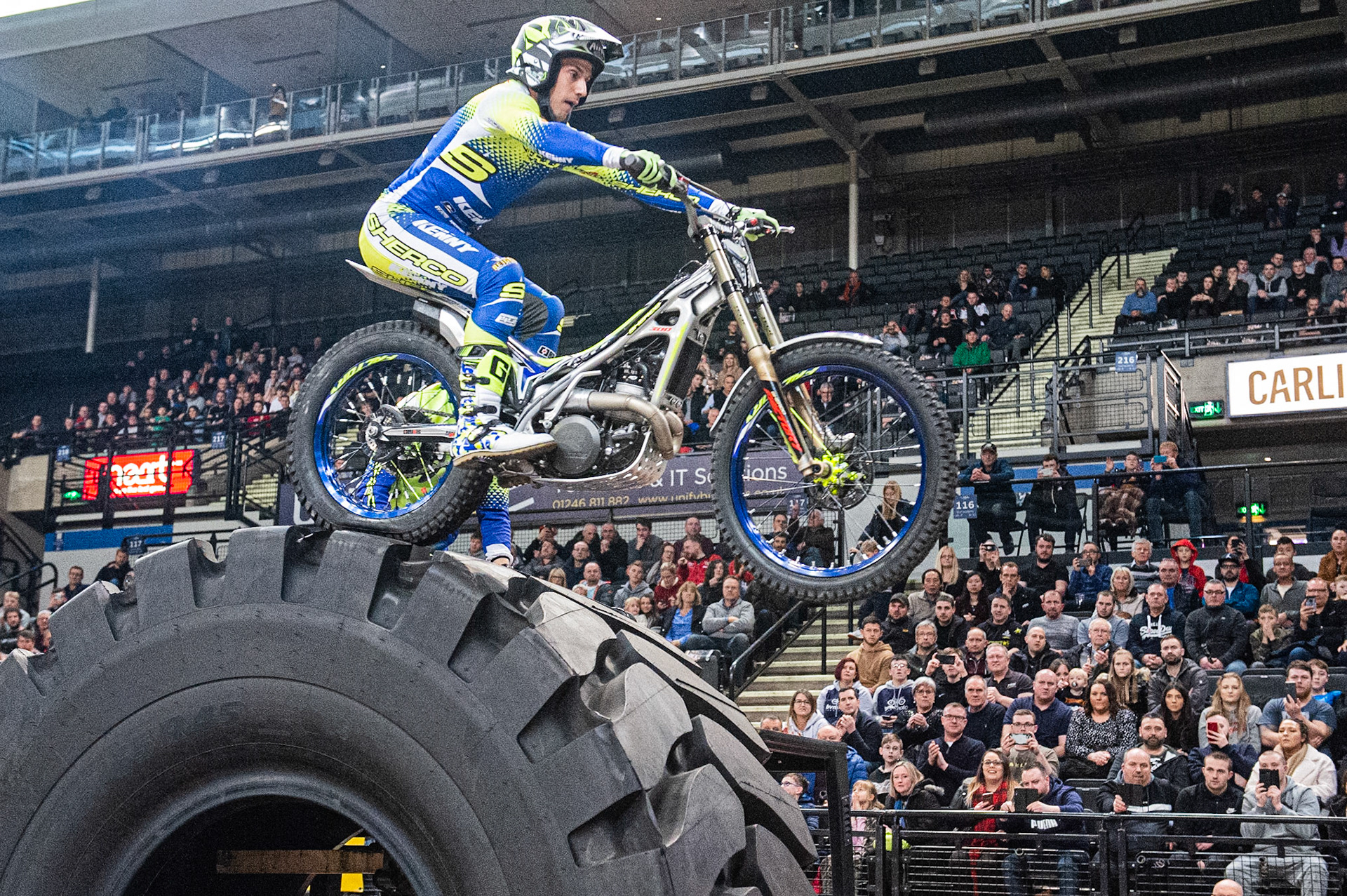 SHEFFIELD, ENGLAND  - DECEMBER 28TH  Jeroni Fajardo, Spain (Sherco) on section 5  during the 25th Anniversary Sheffield Indoor Trial at the FlyDSA Arena, Sheffield on Saturday 28th December 2019. (Credit: Ian Charles | MI News)