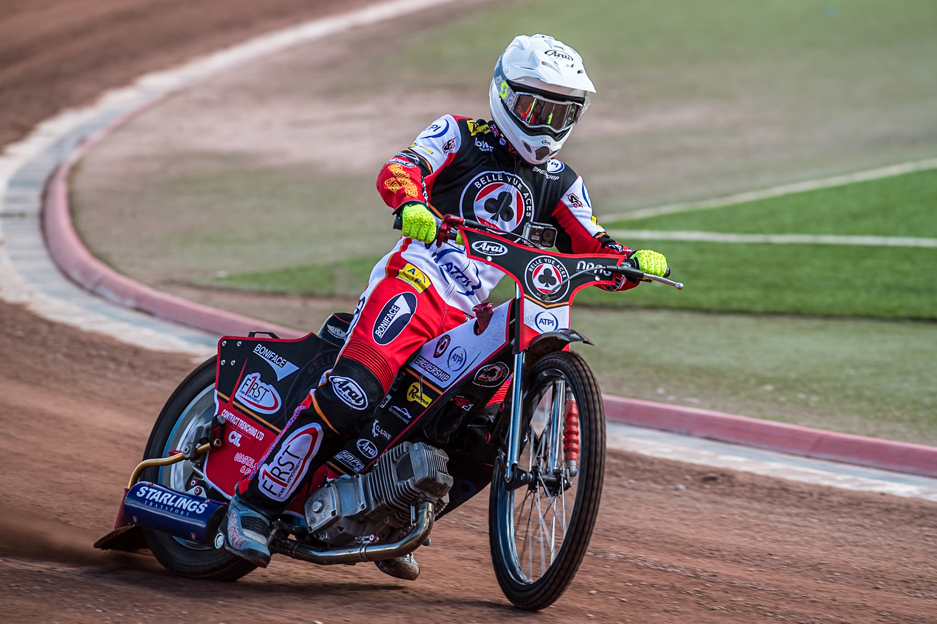 Jake Mulford in action during the Belle Vue Aces Media Day at the National Speedway Stadium, Manchester on Wednesday 12th March 2025. (Photo: Ian Charles | MI News)