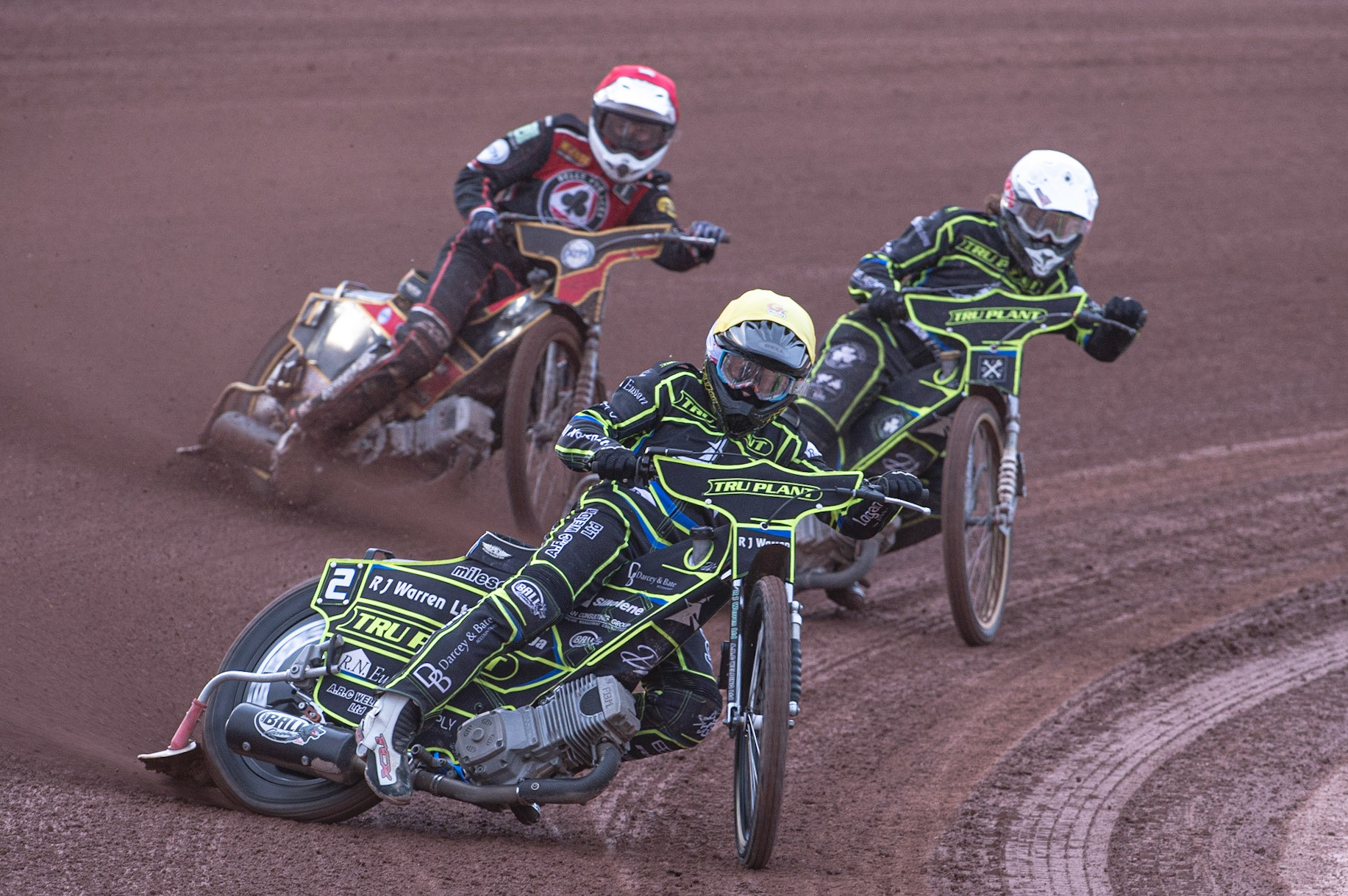 Photo: Ian Charles

Danny King  (Yellow) leads Richard Lawson  (White) and Max Fricke  (Red)

Belle Vue Aces v Ipswich Witches, British Speedway Premiership, Belle Vue National Speedway Stadium, Manchester, Monday 3  June  2019