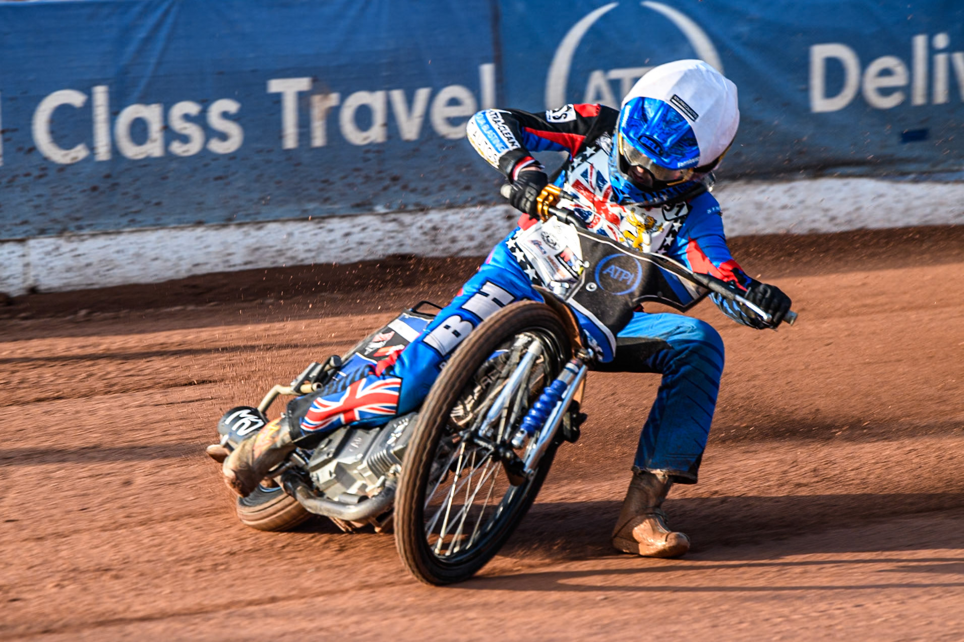 Ollie Binns (250cc) in action during the British Youth 250cc Championships at the National Speedway Stadium, Manchester on Friday 30th August 2024. (Photo: Ian Charles | MI News)