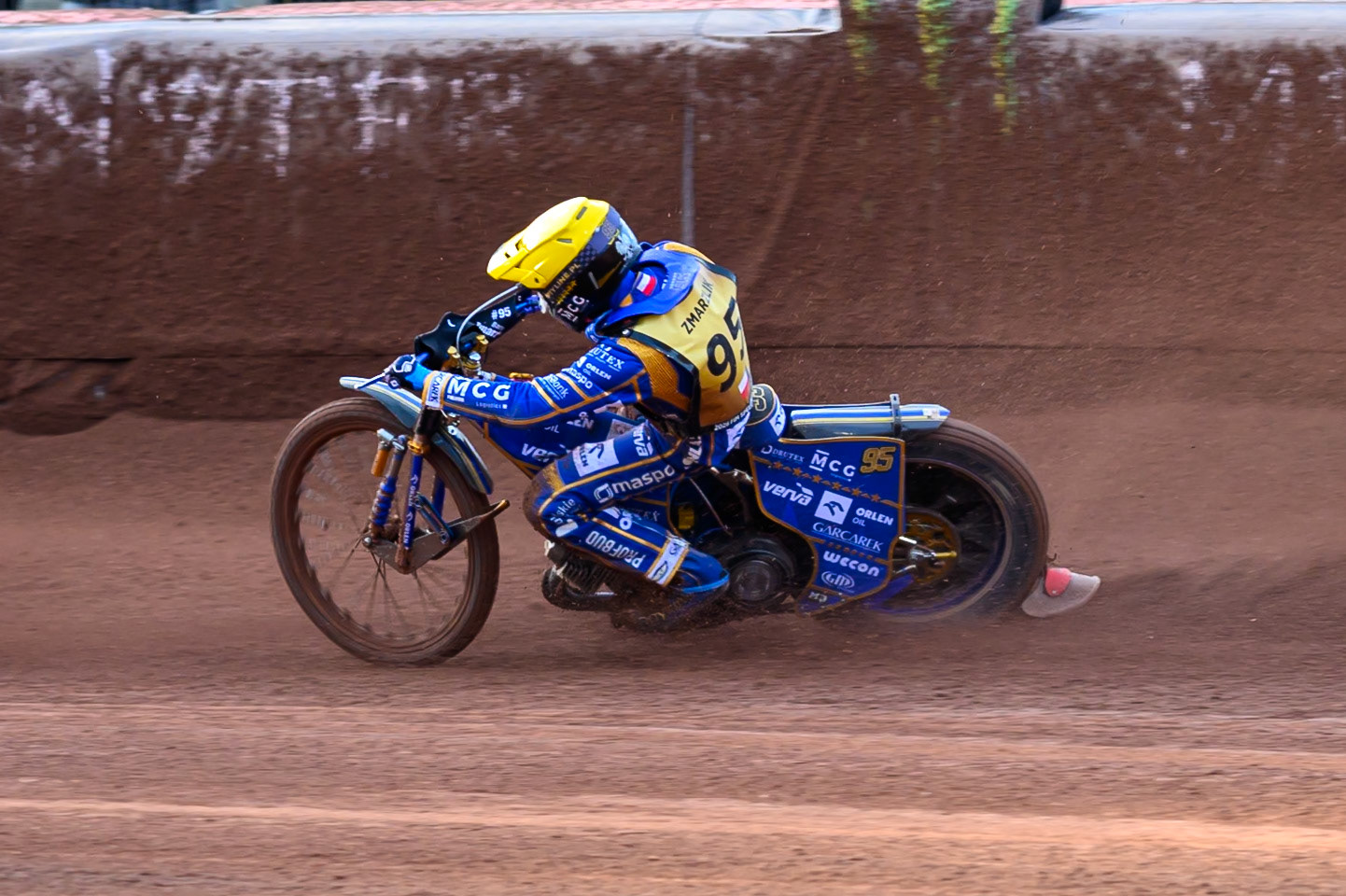 Bartosz Zmarzlik (95) of Poland in action during the ATPI  FIM Speedway GP of Manchester at the National Speedway Stadium, Manchester on Friday 5th June 2026. (Photo: Ian Charles | MI News)