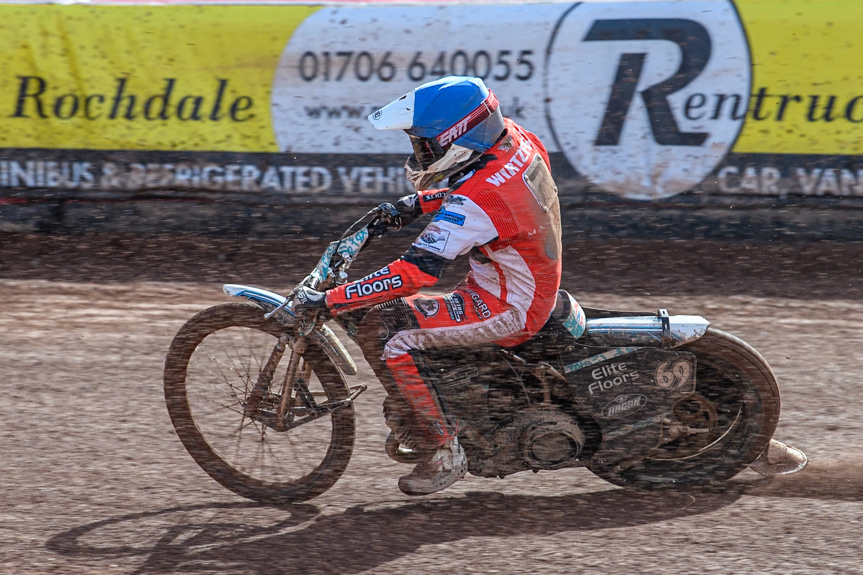 Belle Vue Colts' Chad Wirtzfeld in action for Belle Vue Cool Running Colts during the WSRA National Development League match between Belle Vue Colts and Leicester Lion Cubs at the National Speedway Stadium, Manchester on Friday 29th March 2024. (Photo: Ian Charles | MI News)