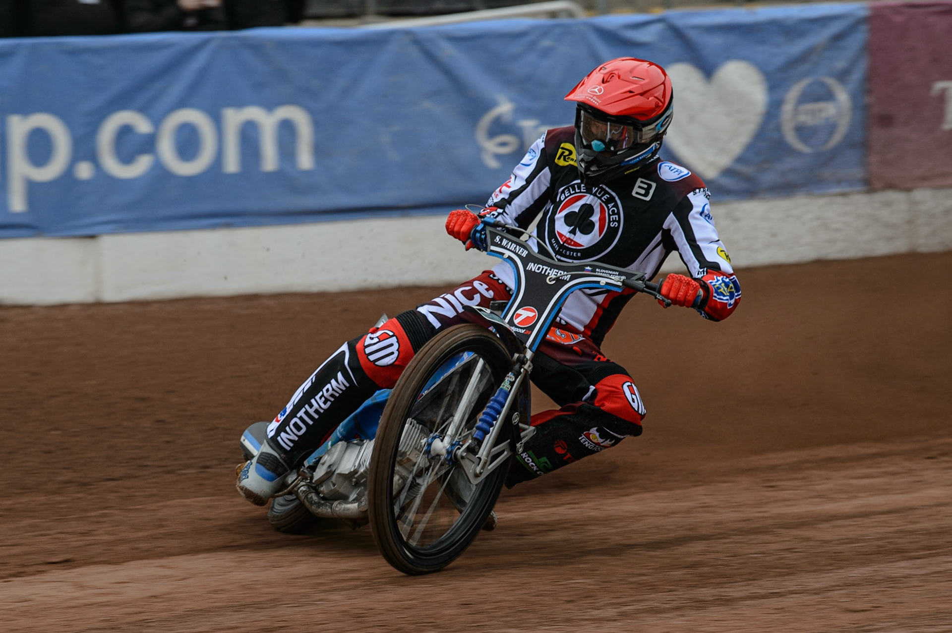 MANCHESTER, UK. MAY 2ND  Matej Žagar  in action ‘ for Belle Vue ATPI Aces  during the SGB Premiership match between Belle Vue Aces and Peterborough at the National Speedway Stadium, Manchester on Monday 2nd May 2022. (Credit: Ian Charles | MI News)