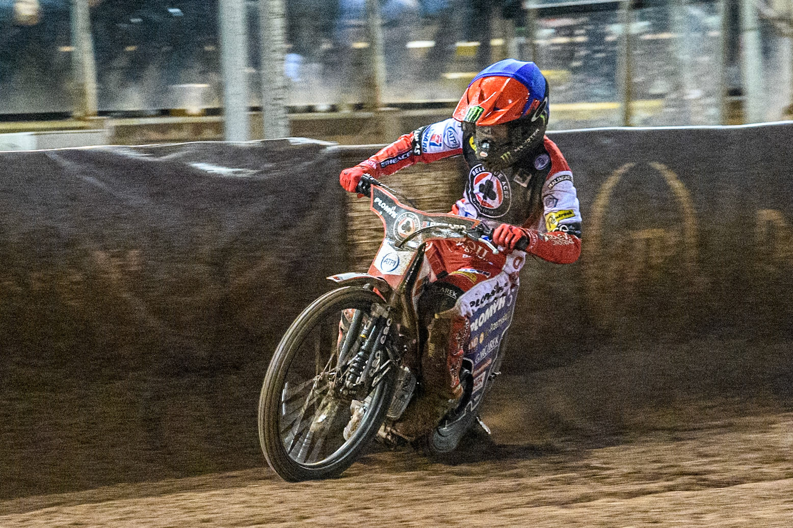 Belle Vue Aces' Dan Bewley  in action during the Rowe Motor Oil Premiership Grand Final 1st Leg between Belle Vue Aces and Leicester Lions at the National Speedway Stadium, Manchester on Monday 23rd September 2024. (Photo: Ian Charles | MI News)