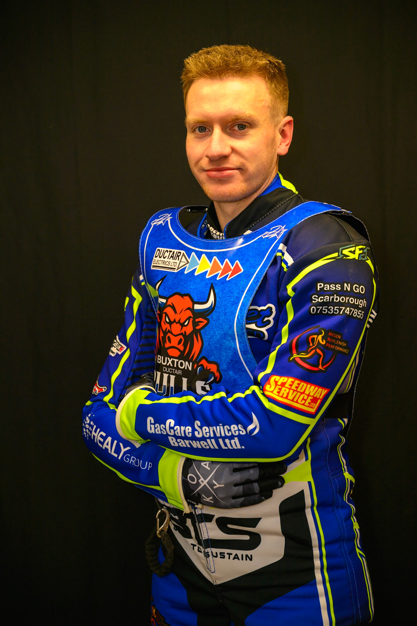 Arran Butcher during Buxton Bulls Press and Practice at Hi-Edge Speedway, Buxton on Monday 30th March 2026. (Photo: Ian Charles | MI News)