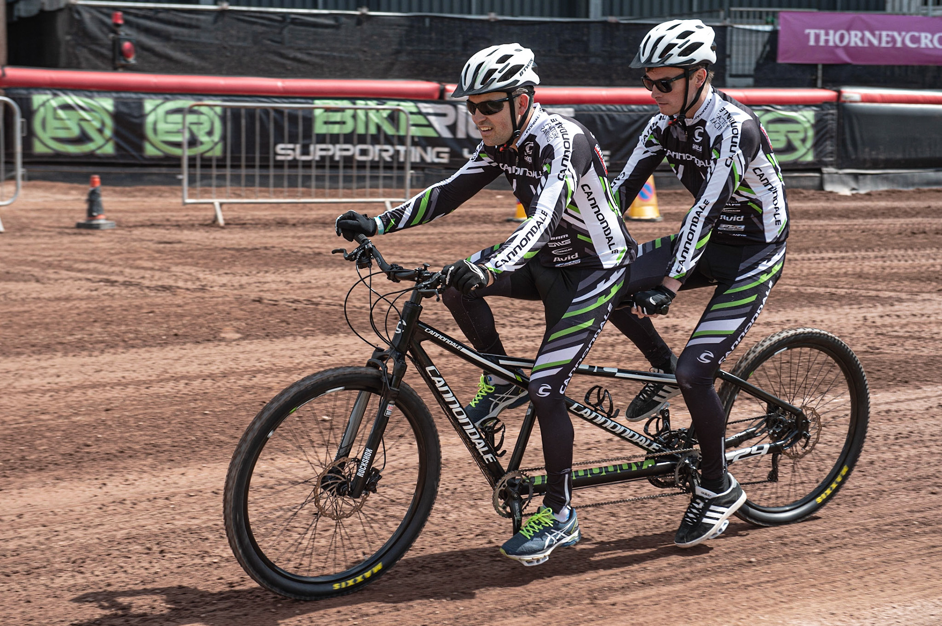 Photo: Ian Charles

Ricky Ashworth takes to the track on his tandem with pilot Duncan Bower as they do a few laps of the NSS

Summer Speed Saturday & British Youth Speedway Championship Round 5, National Speedway Stadium, Manchester, Saturday 22 June 2019