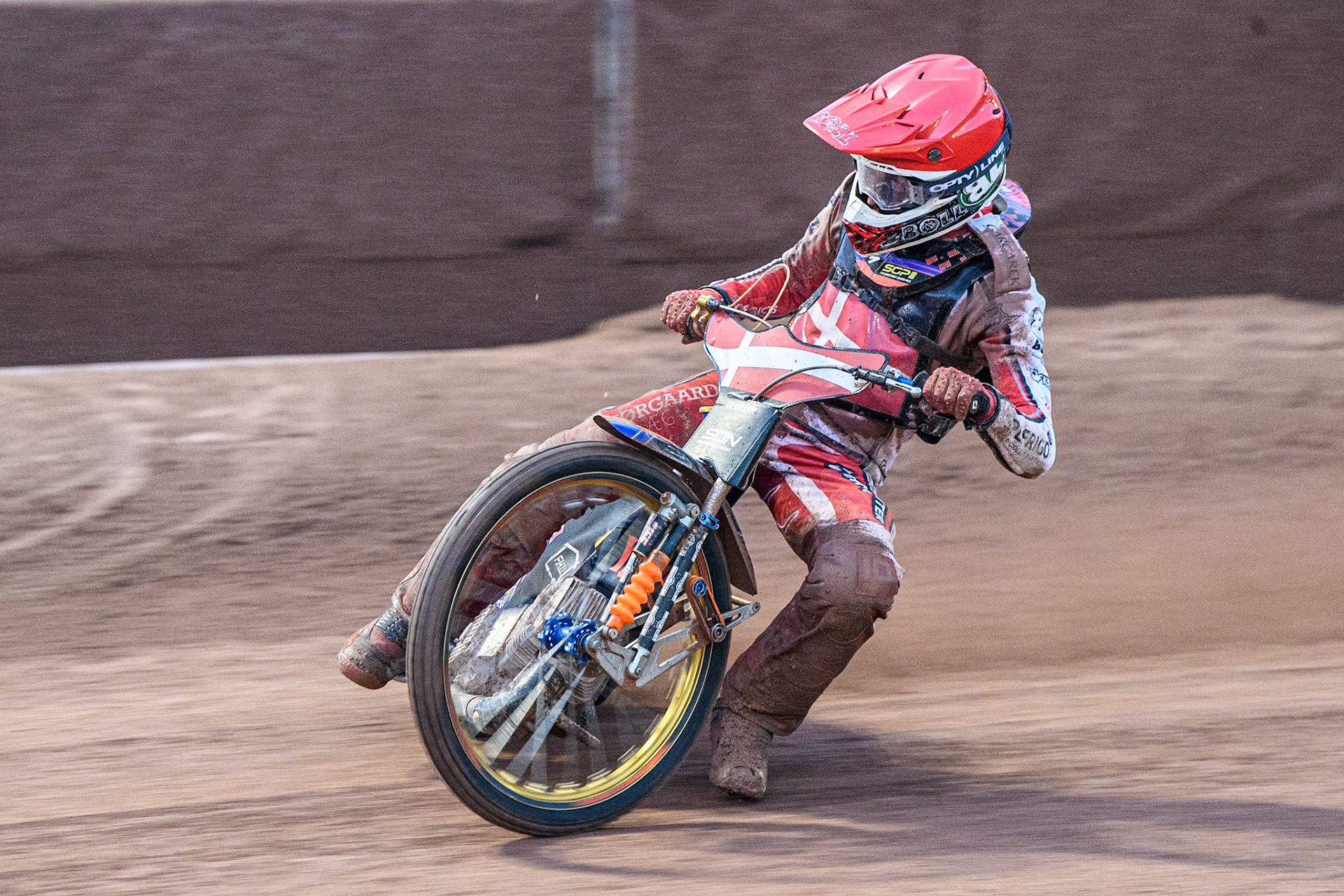 Mikkel Michelsen of Denmark in action during the Monster Energy FIM Speedway of Nation Semi Final 2 at the National Speedway Stadium, Manchester on Wednesday 10th July 2024. (Photo: Ian Charles | MI News)