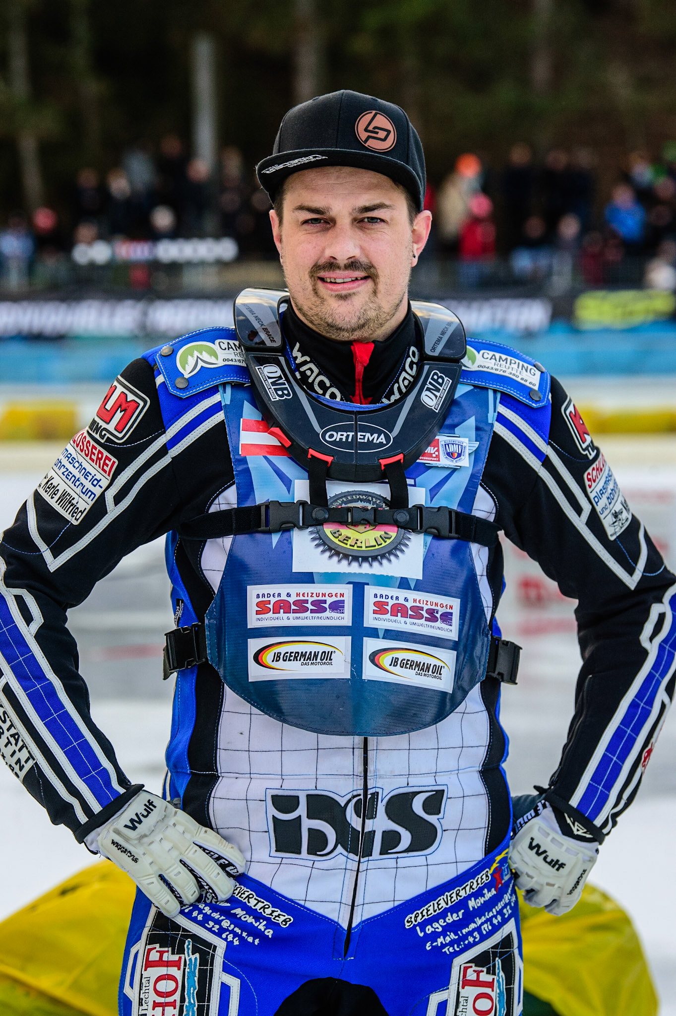 Philipp Lageder during the German Individual Ice Speedway Championship at Horst-Dohm-Eisstadion, Berlin on Friday 3rd March 2023. (Photo: Ian Charles | MI News)