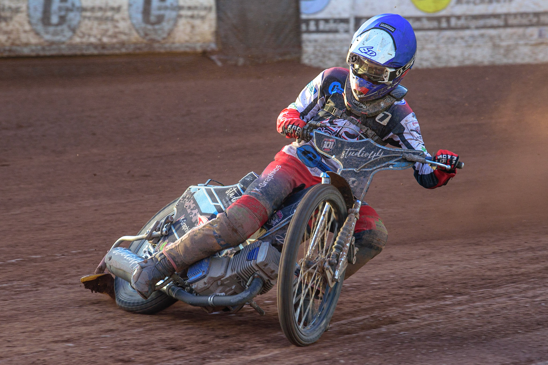 Freddy Hodder  in action for Belle Vue Cool Running Colts  during the National Development League match between Belle Vue Colts and Mildenhall Fens Tigers at the National Speedway Stadium, Manchester on Friday 15th July 2022. (Credit: Ian Charles | MI News)