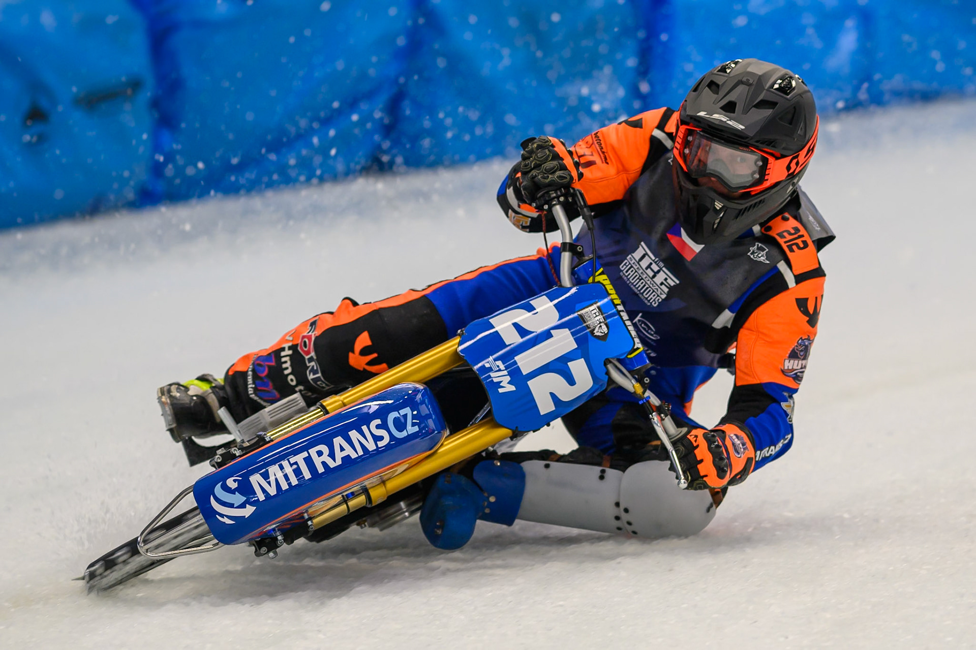 Lukas Hutla (212) of Czechia during Practice for the Ice Speedway Gladiators World Championship Finals at Max-Aicher-Arena, Inzell on Friday 13th March 2026. (Photo: Ian Charles | MI News)