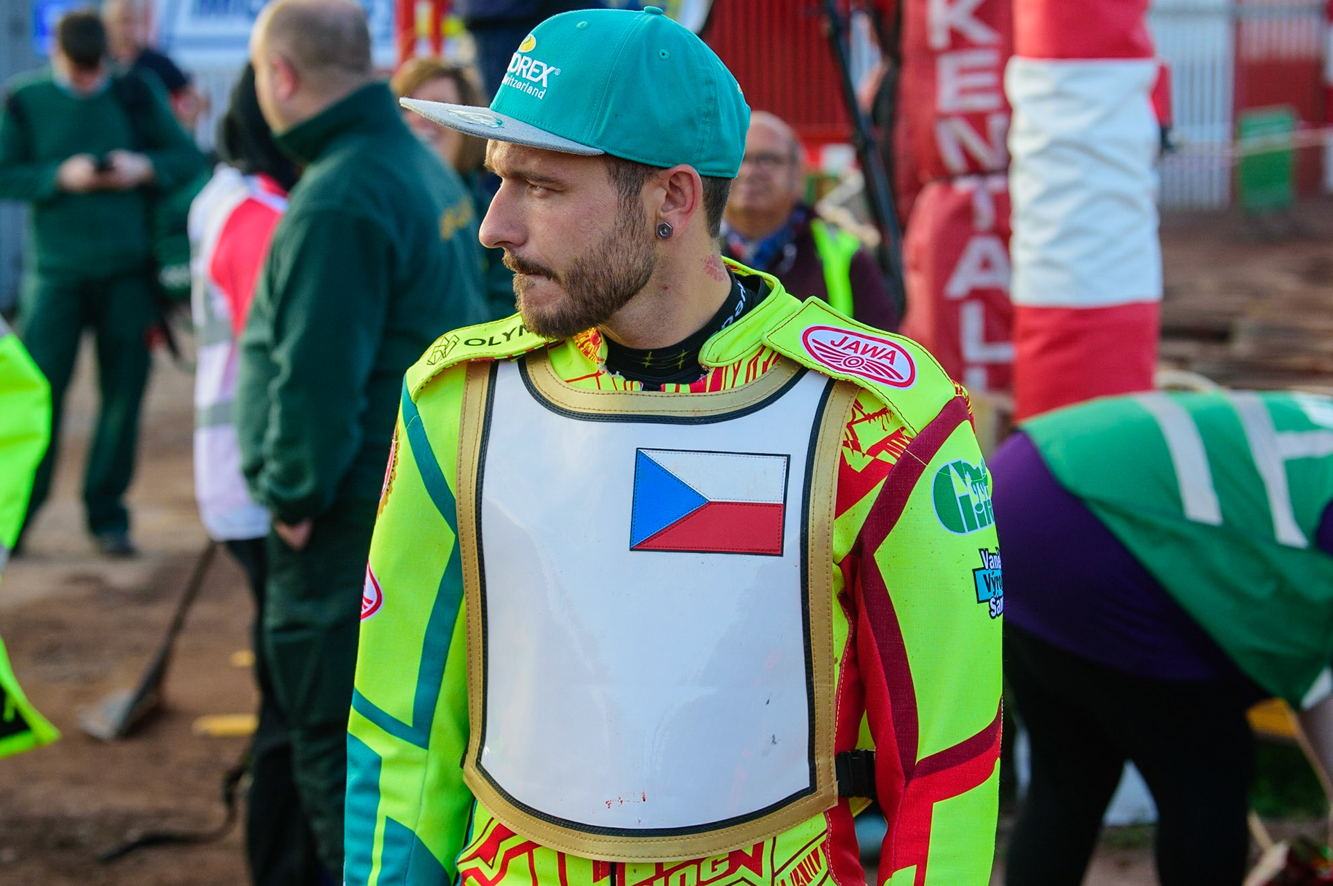 Vaclav Milik (Czech Rep)  waits to go out on parade during the FIM Speedway Grand Prix Challenge at the Peugeot Ashfield Stadium, Glasgow on Saturday 20th August 2022. (Credit: Ian Charles | MI News)