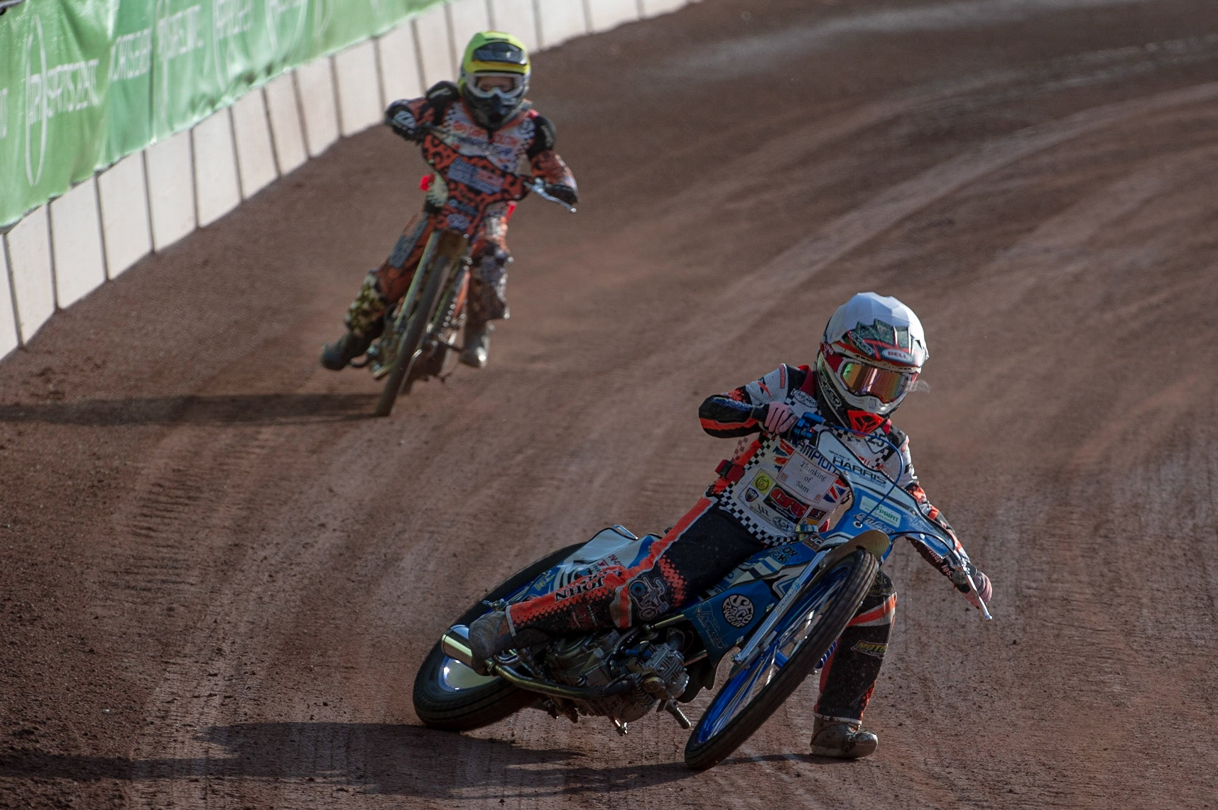 Photo: Ian Charles

Charlie Wood (White) leads Max Perry (Yellow)

Summer Speed Saturday & British Youth Speedway Championship Round 5, National Speedway Stadium, Manchester, Saturday 22 June 2019