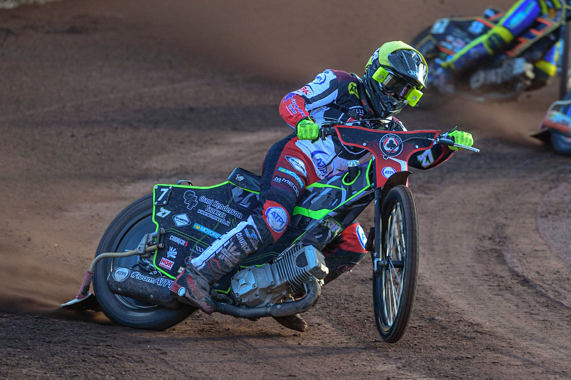 SHEFFIELD, UK. MAY 26TH  Tom Brennan  in action  for Belle Vue ATPI Aces  during the SGB Premiership match between Sheffield Tigers and Belle Vue Aces at Owlerton Stadium, Sheffield on Thursday 26th May 2022. (Credit: Ian Charles | MI News)