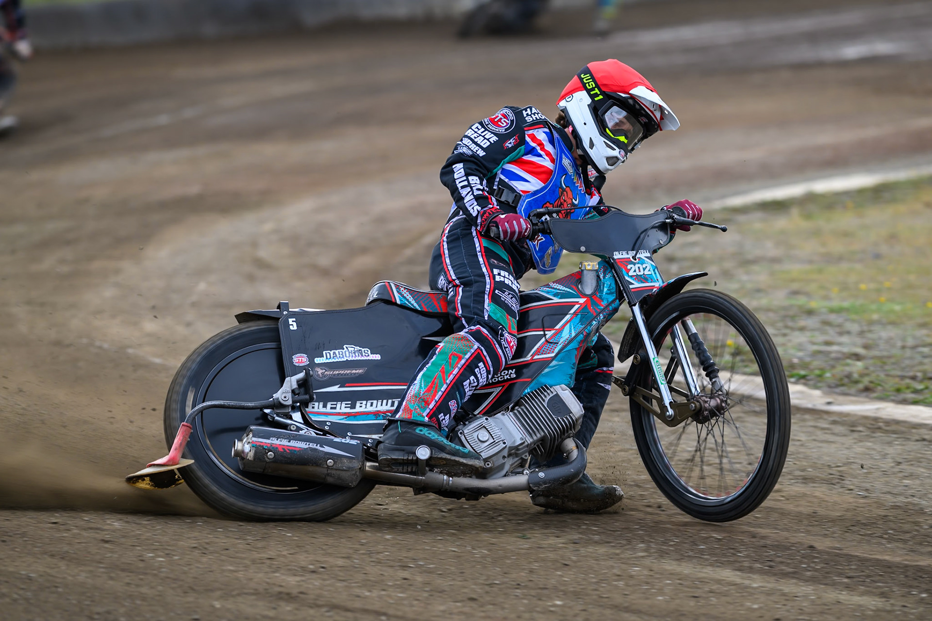Alfie Bowtell of Buxton Bulls in action during the WSRA National Development League match  between Buxton Bulls and Middlesborough Tigers at Hi-Edge Speedway, Buxton on Sunday 16th August 2026. (Photo: Ian Charles | MI News)