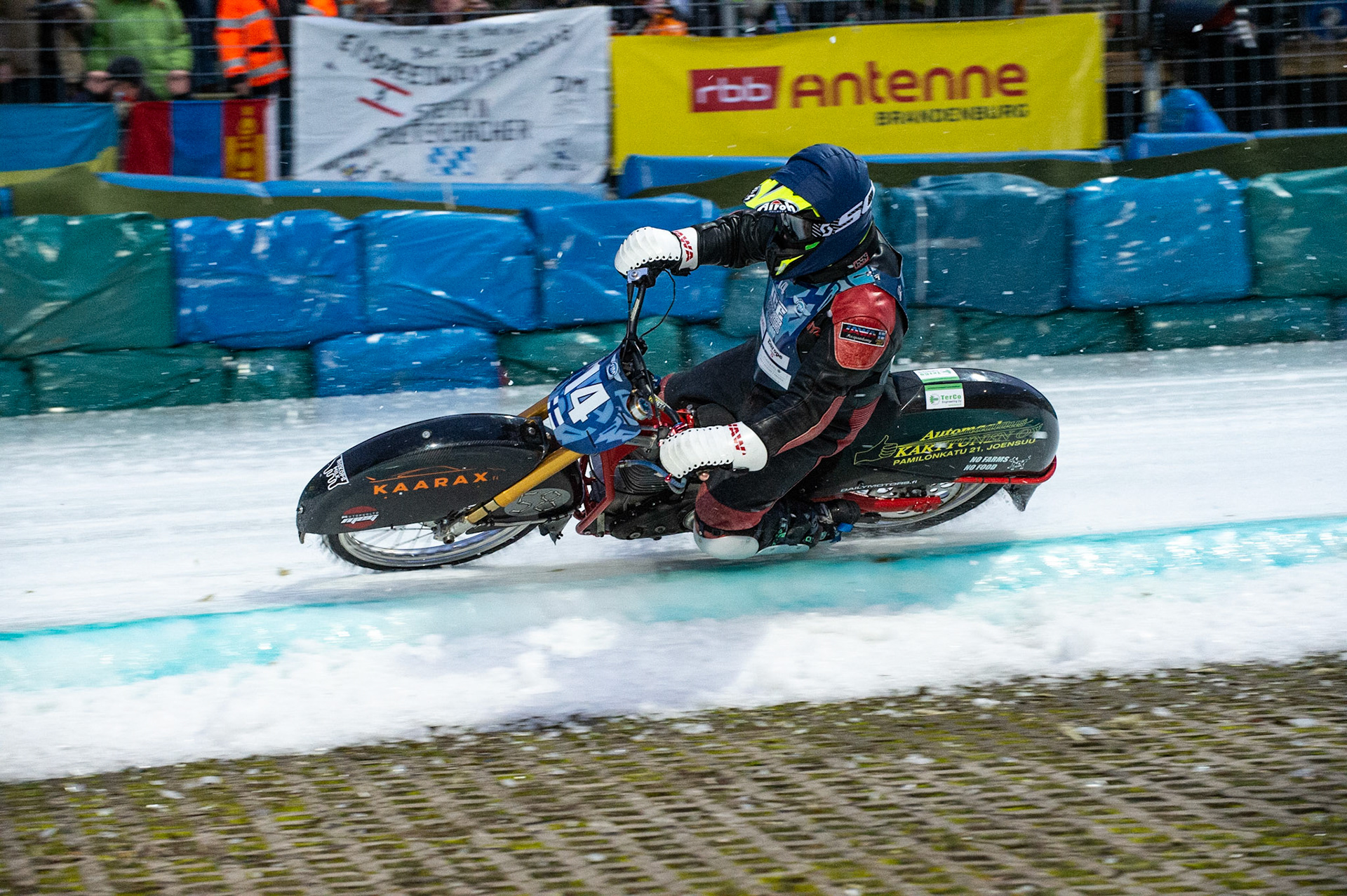 BERLIN GERMANY  - February 29  Christer Biskop of Finland in action   during theIce Speedway of Nations (Day 1) at the Horst-Dohm-Eisstadion, Berlin,  on Saturday 29 February 2020. (Credit: Ian Charles | MI News)